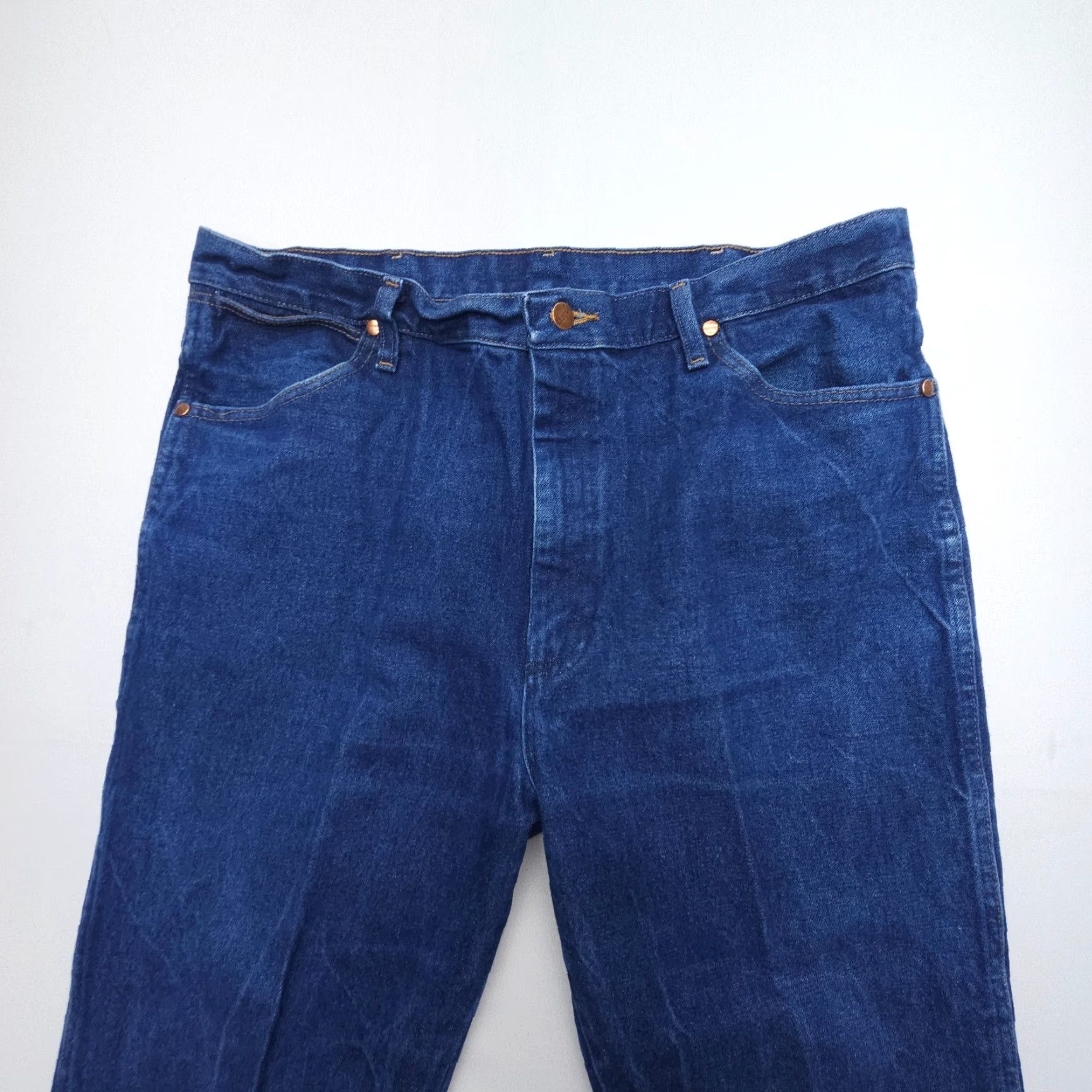 Wrangler Wrangler Cowboy Cut Jeans Mens 38 x 34 Dark Wash Denim Slim 5-Pocket USA Theme Model 13MWZ Size US 38 / EU 54 - 5 Thumbnail