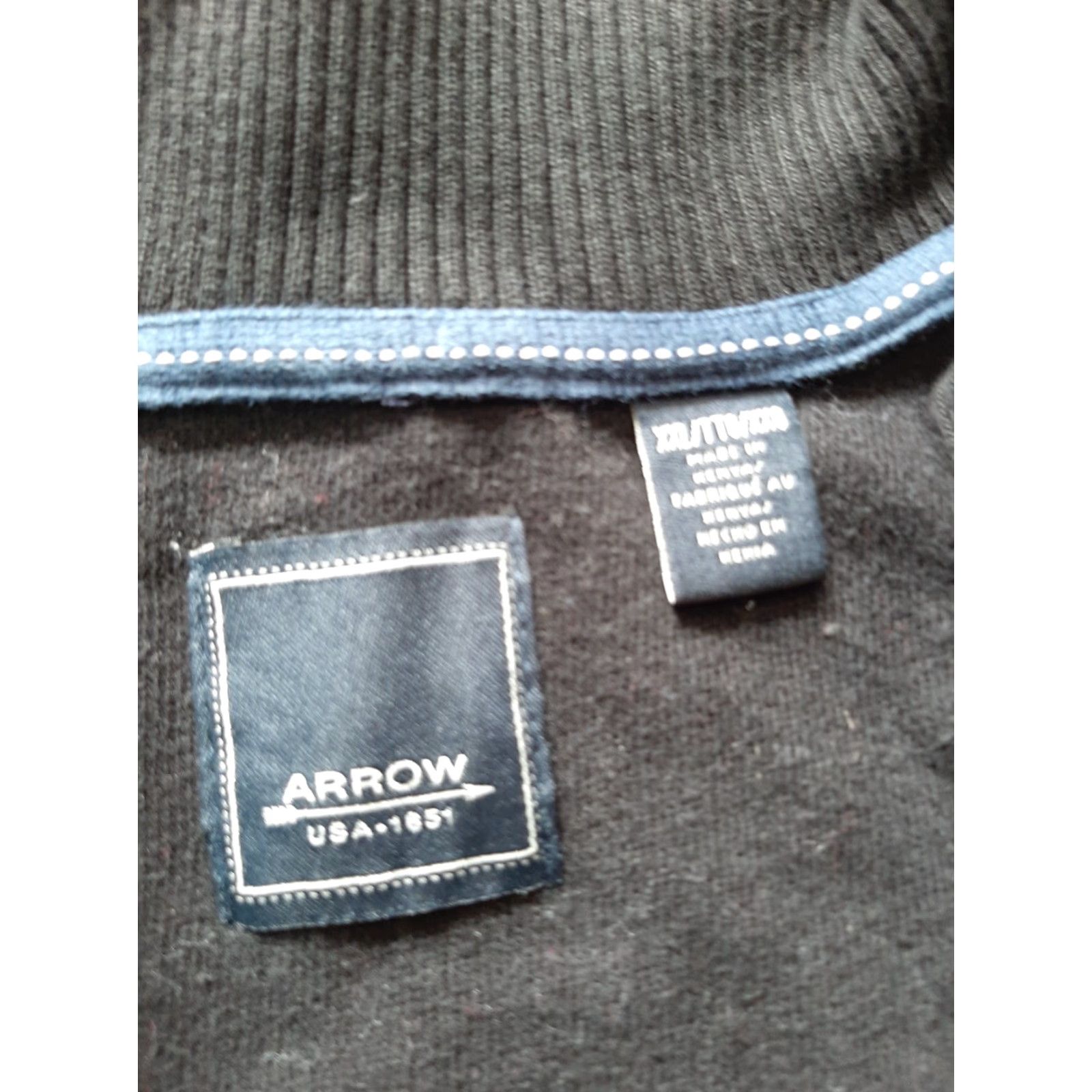 Arrow Arrow Mens Gray Long Sleeve Sweater 2XL 3XL XXL Pullover Knit Crew Zip Closure Casual Cotton Jacket? Size US XXL / EU 58 / 5 - 4 Thumbnail