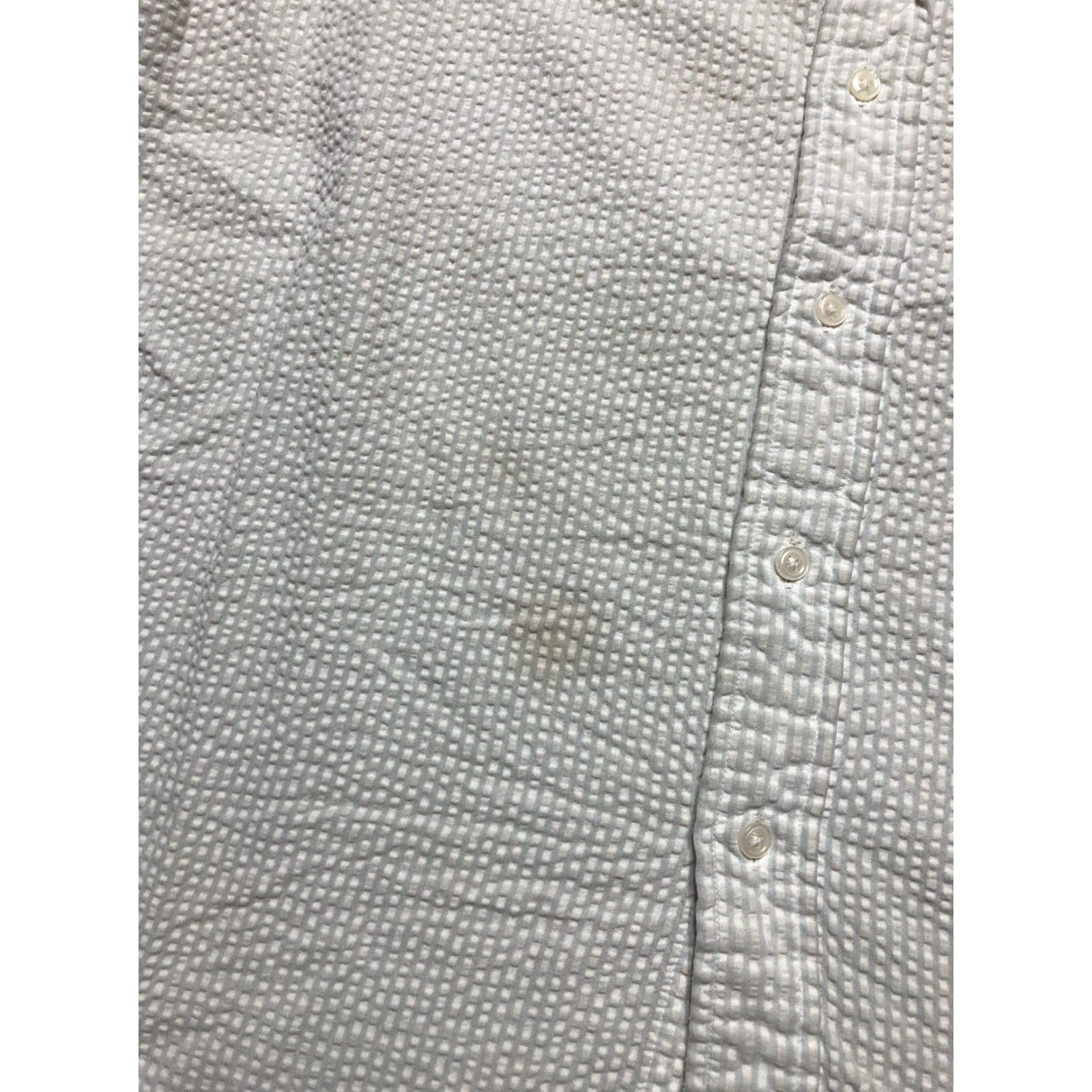 Arrow VINTAGE Arrow striped seersucker short sleeve button shirt Adult Large White Mens Size US L / EU 52-54 / 3 - 2 Thumbnail