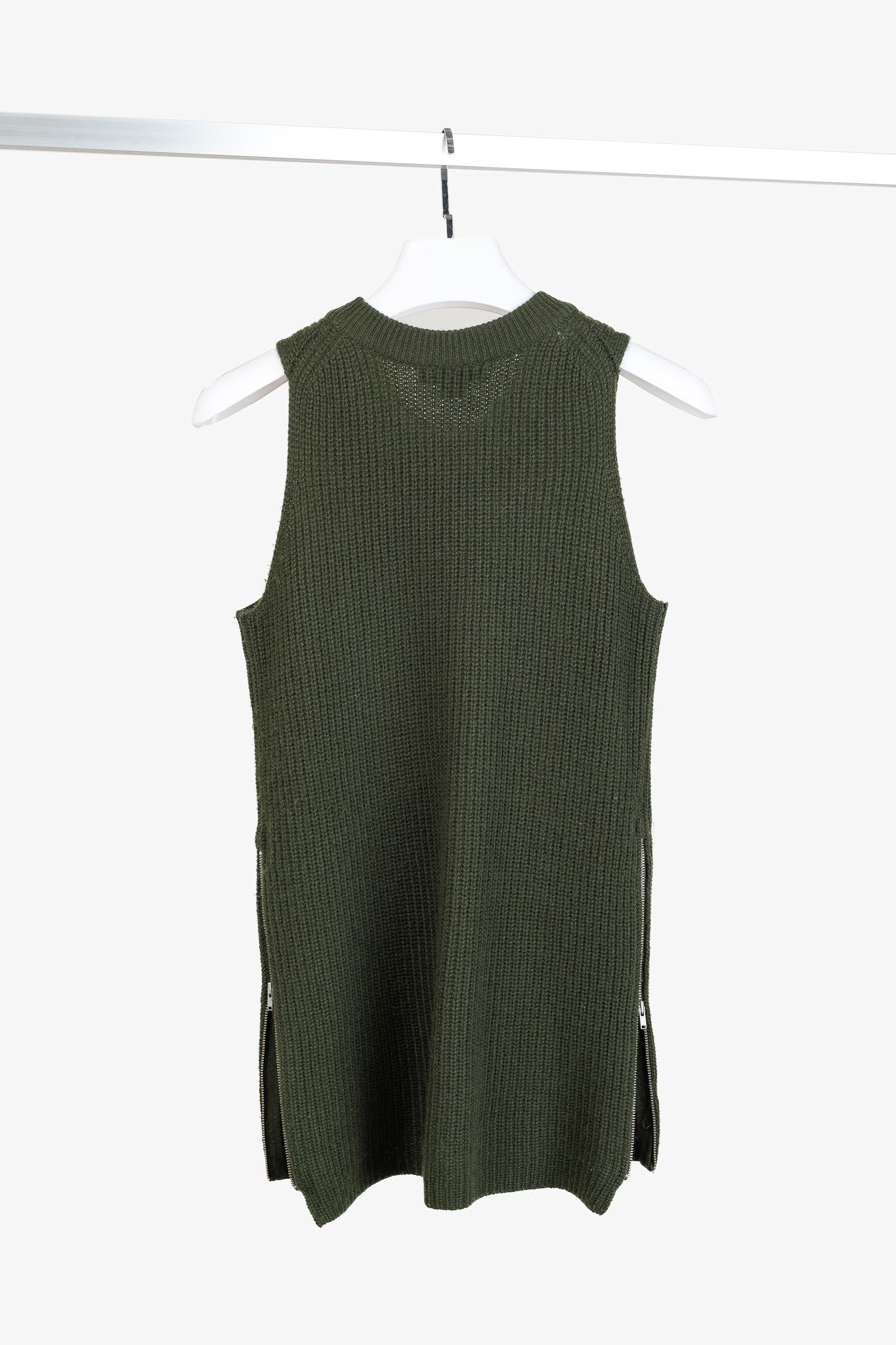 Holt Renfrew Holt Renfrew Green Cashmere Side-Zipper Sweater Vest Size XS / US 0-2 / IT 36-38 - 2 Thumbnail
