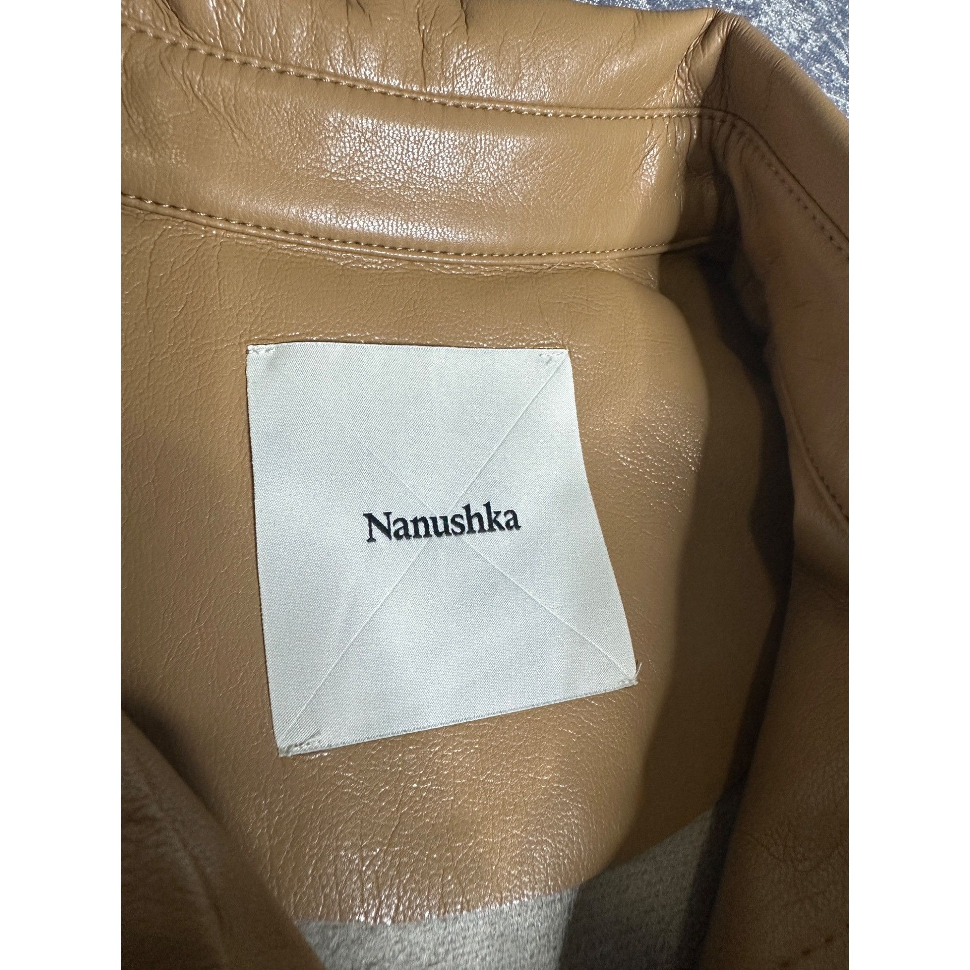 Nanushka Nanushka CLARE Okobor™Alt-Leather Shirt Button Up Short Slee Size S / US 4 / IT 40 - 3 Thumbnail