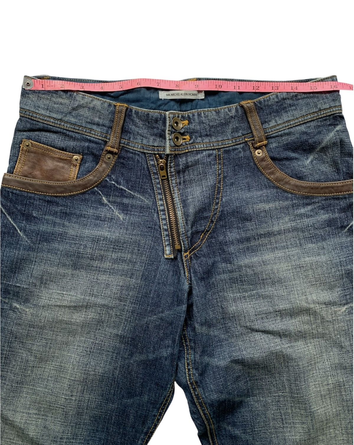 Michel Klein Asymmetric zipper with cowhide leather and embroidery Size US 32 / EU 48 - 2 Thumbnail