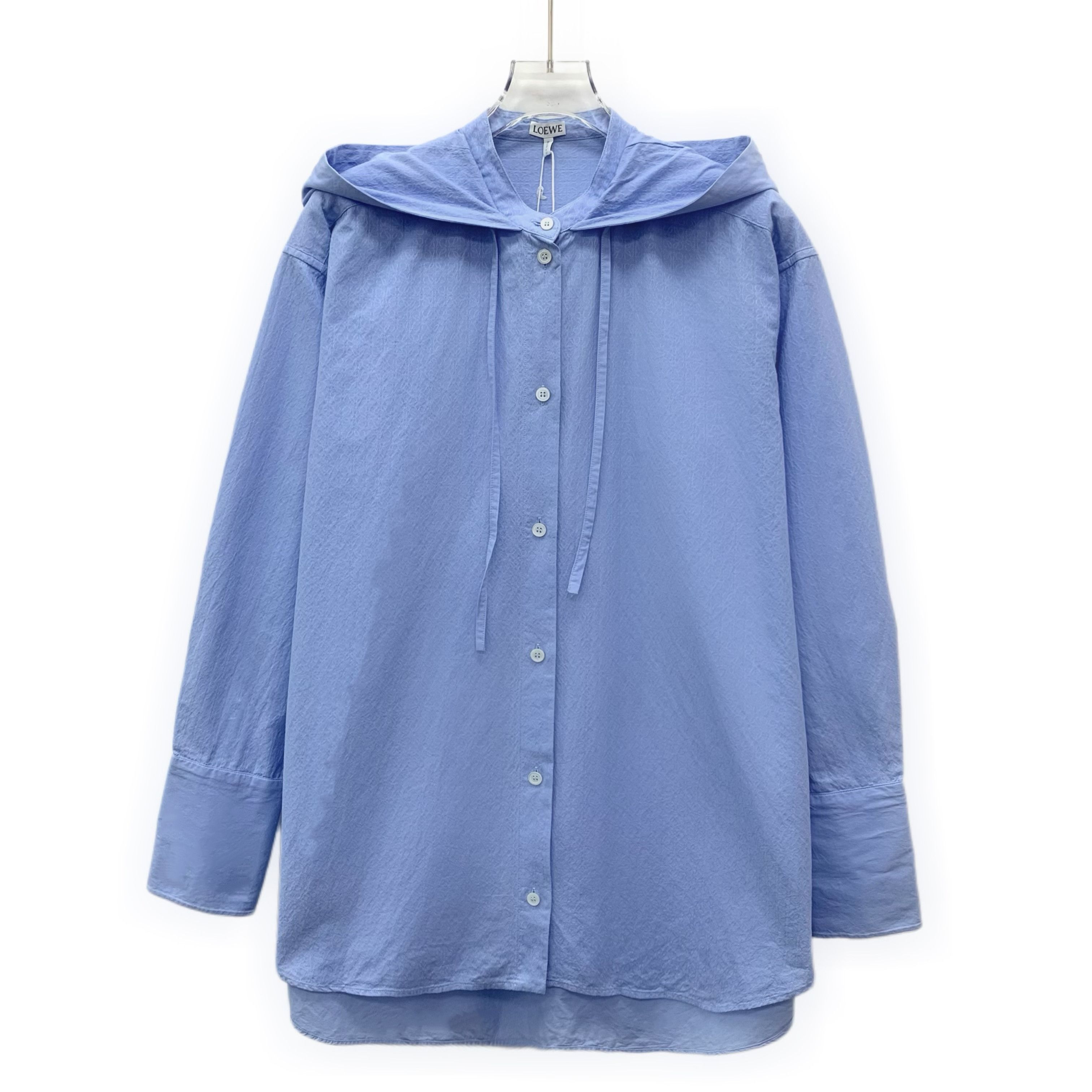 Loewe Loewe Anagram Logo Hooded Shirt Blue (36) Size XS / US 0-2 / IT 36-38 - 1 Thumbnail