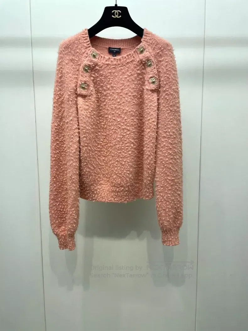 Chanel Chanel Orange-pink schoolbag button sweater Size XXS / US 00 / IT 34 - 1 Thumbnail