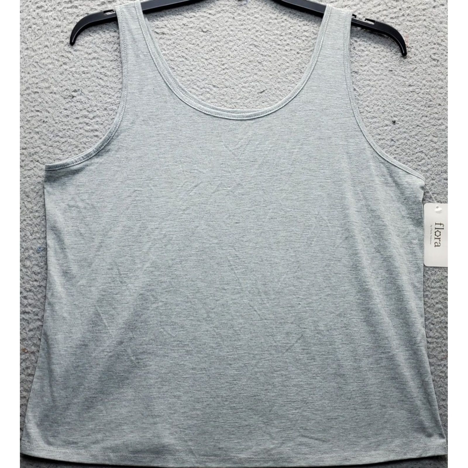 Vintage Flora Nikrooz Tank Top Womens XL Gray Wide Strap Round Neck Workout Pullover Size XL / US 12-14 / IT 48-50 - 2 Thumbnail