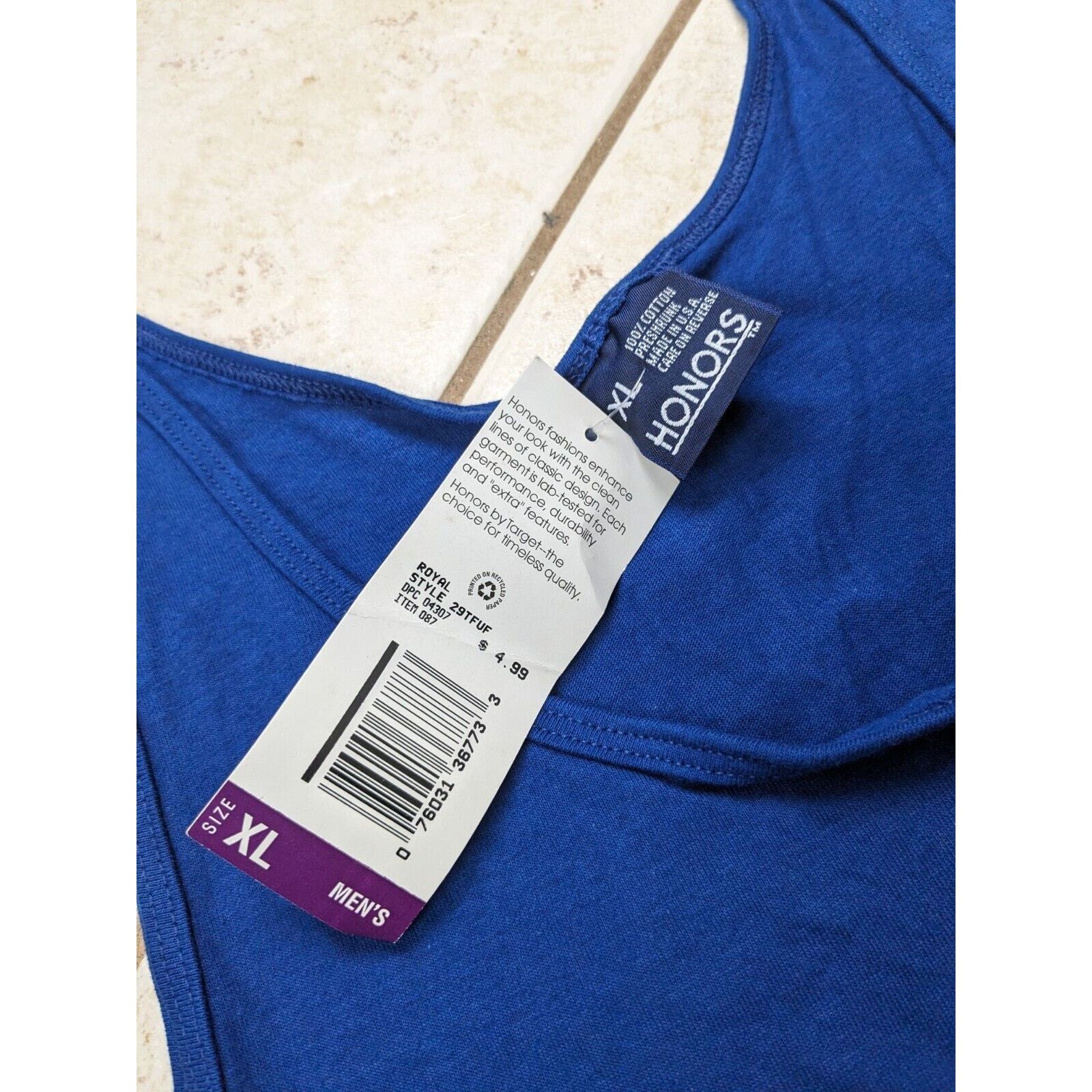 Other Vtg NWT 90s HONORS Single Stitch Blue Blank Tank Top XL USA Size US XL / EU 56 / 4 - 2 Thumbnail