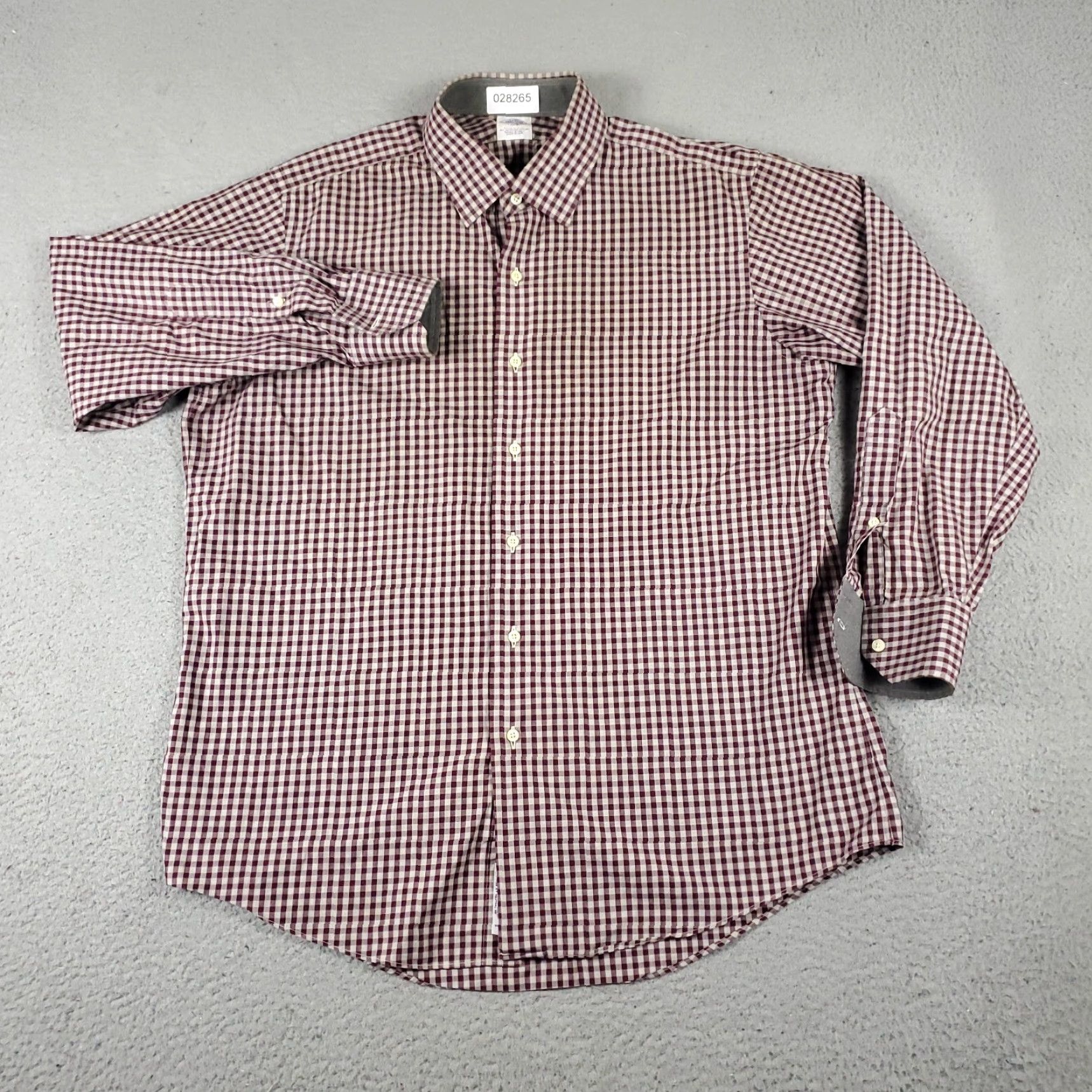 Brooks Brothers Brooks Brothers Dress Shirt Mens 17 Red Check Long Sleeve Button Down Size 46R - 2 Thumbnail