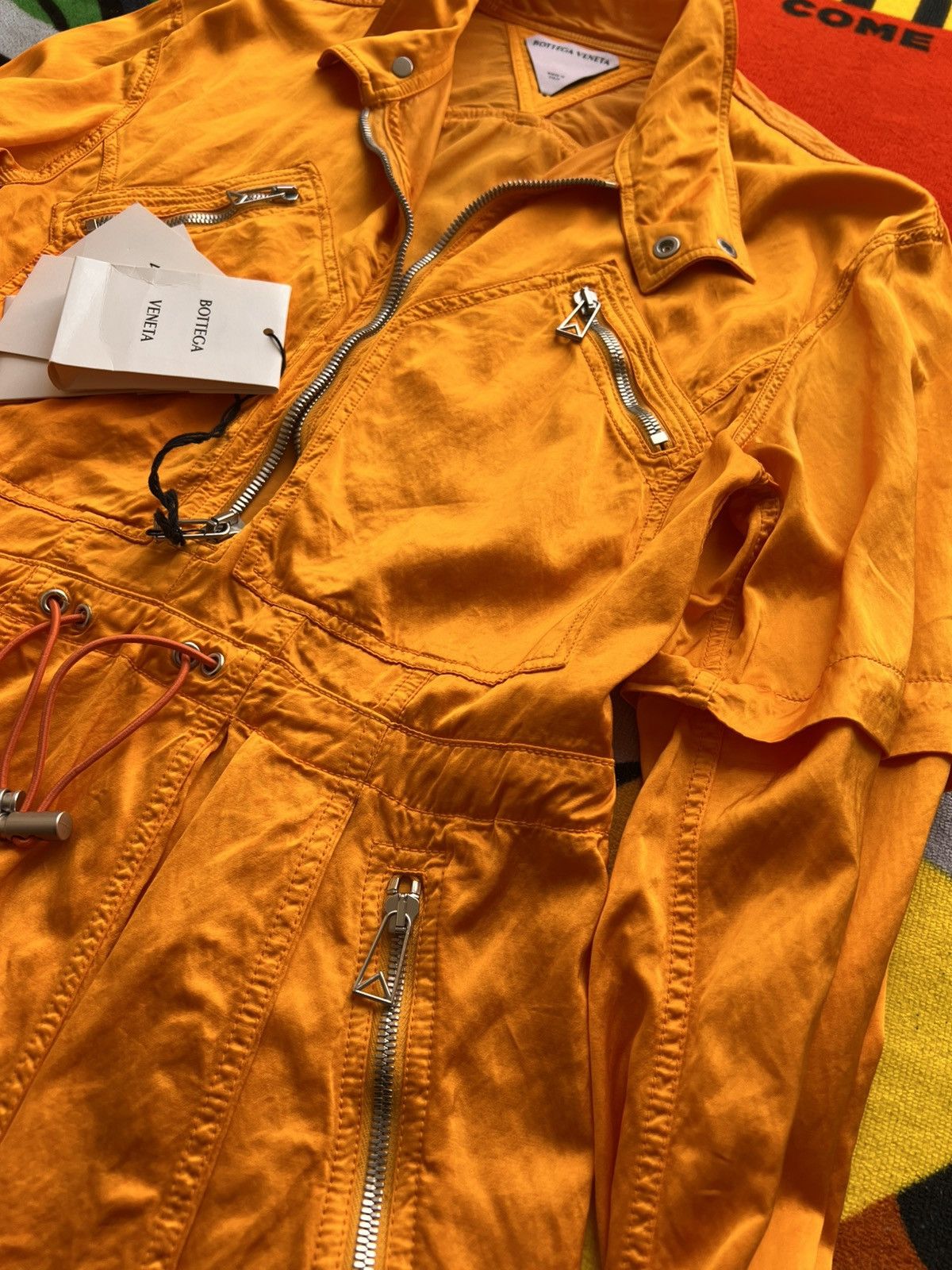 Bottega Veneta XS -S Bottega Veneta Fluid Satin Parka Dress Orange 36 shirt Size XS / US 0-2 / IT 36-38 - 12 Thumbnail