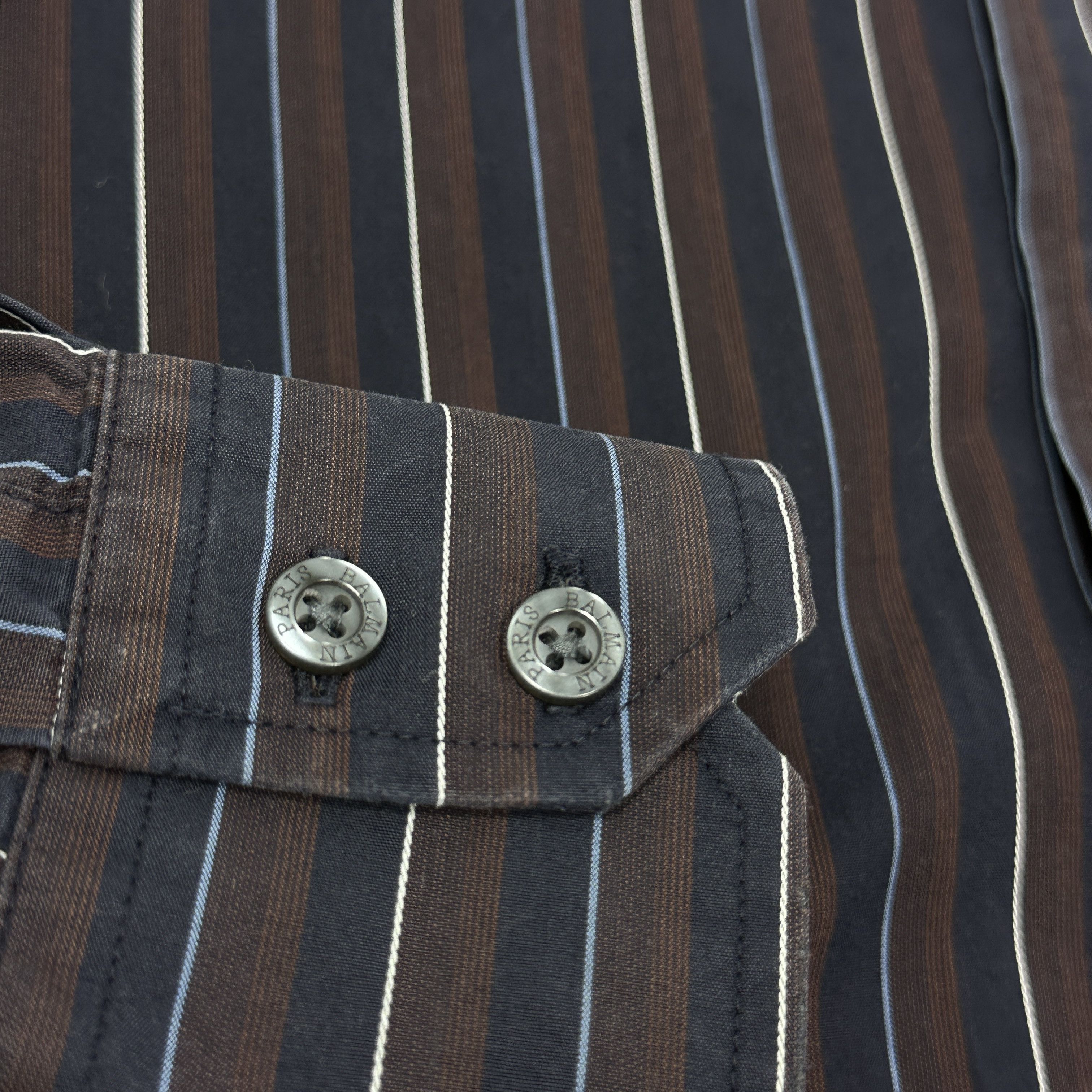 Balmain Vintage Striped Casual Elegant Formal Balmain Shirt 00s Size US M / EU 48-50 / 2 - 2 Thumbnail