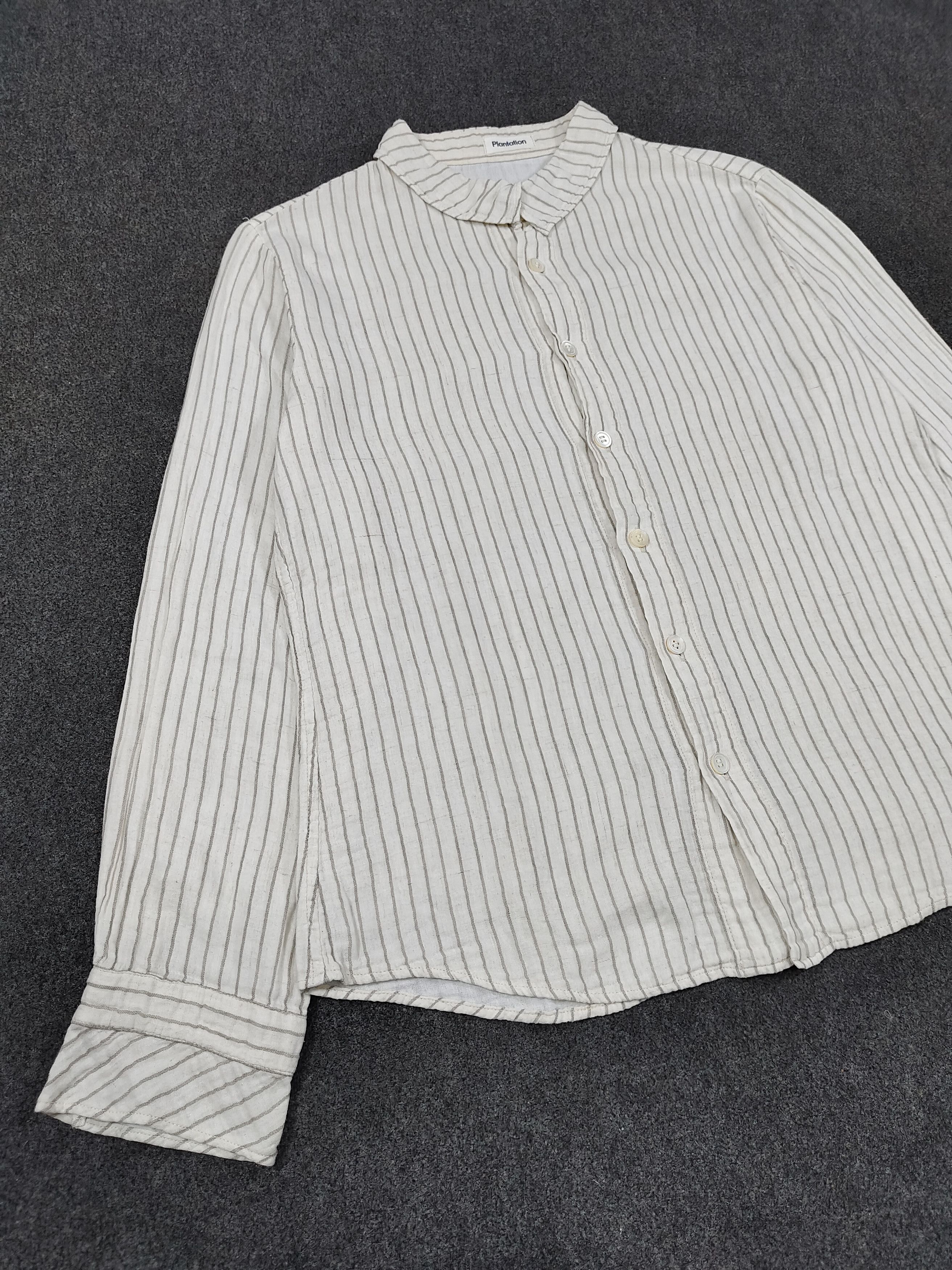 Issey Miyake 🇯🇵 Plantation 🇯🇵 By Issey Co Striped Shirt Size M / US 6-8 / IT 42-44 - 6 Thumbnail