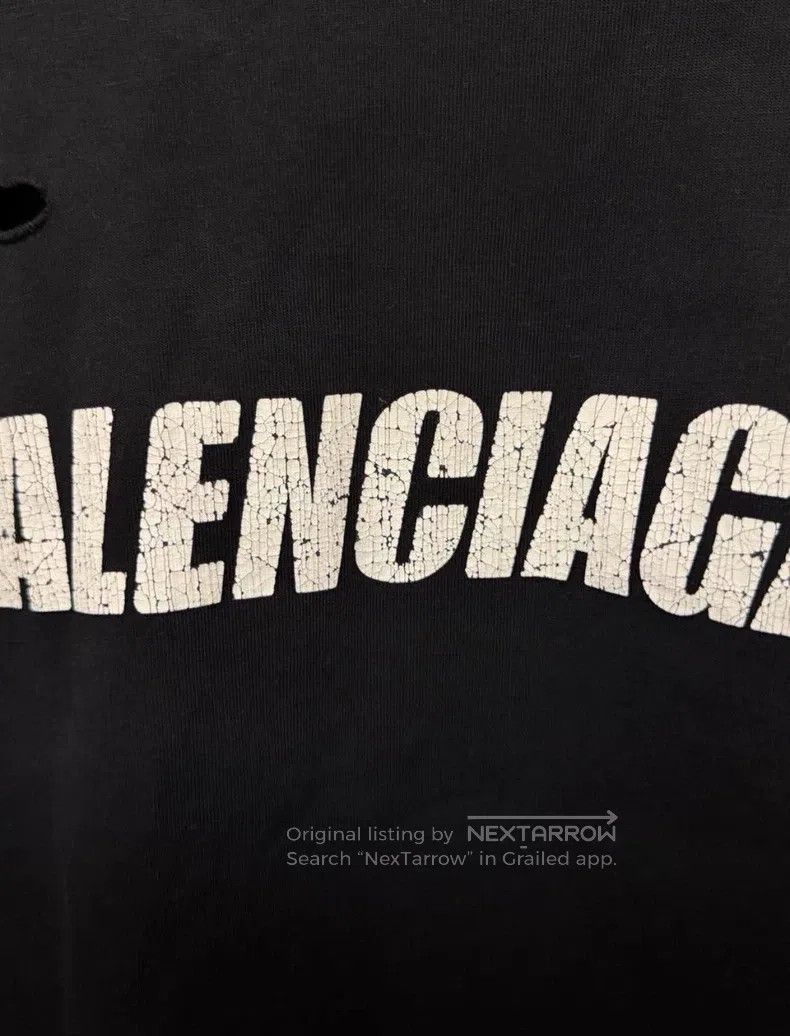 Balenciaga Balenciaga Letter Printed Pattern Hole Round Neck Short Sl Size US XS / EU 42 / 0 - 3 Thumbnail