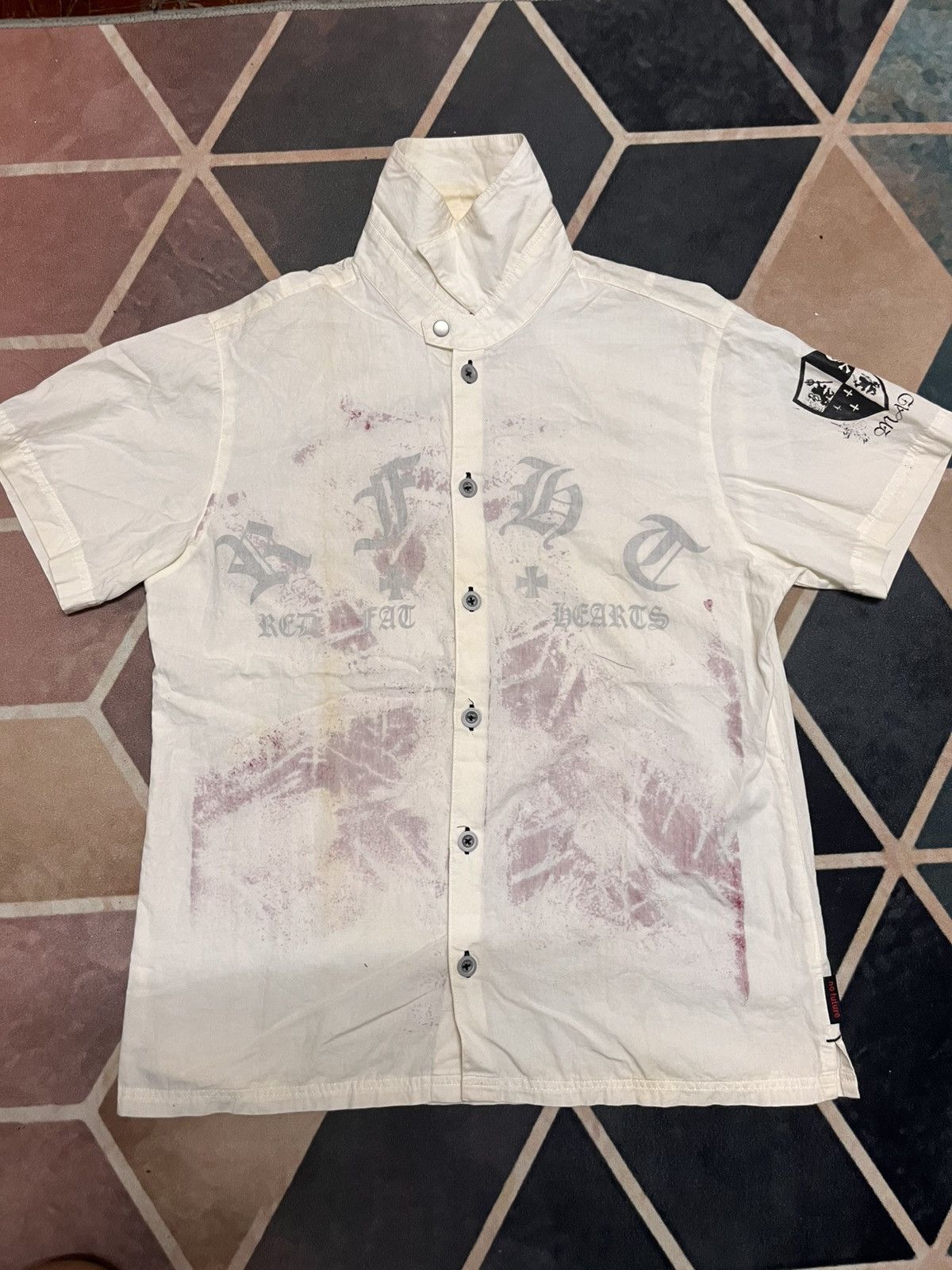 Seditionaries 💥Vtg Y2K Punk No Future Red Fat Hearts Anti Cross Anarchy Size US M / EU 48-50 / 2 - 16 Thumbnail