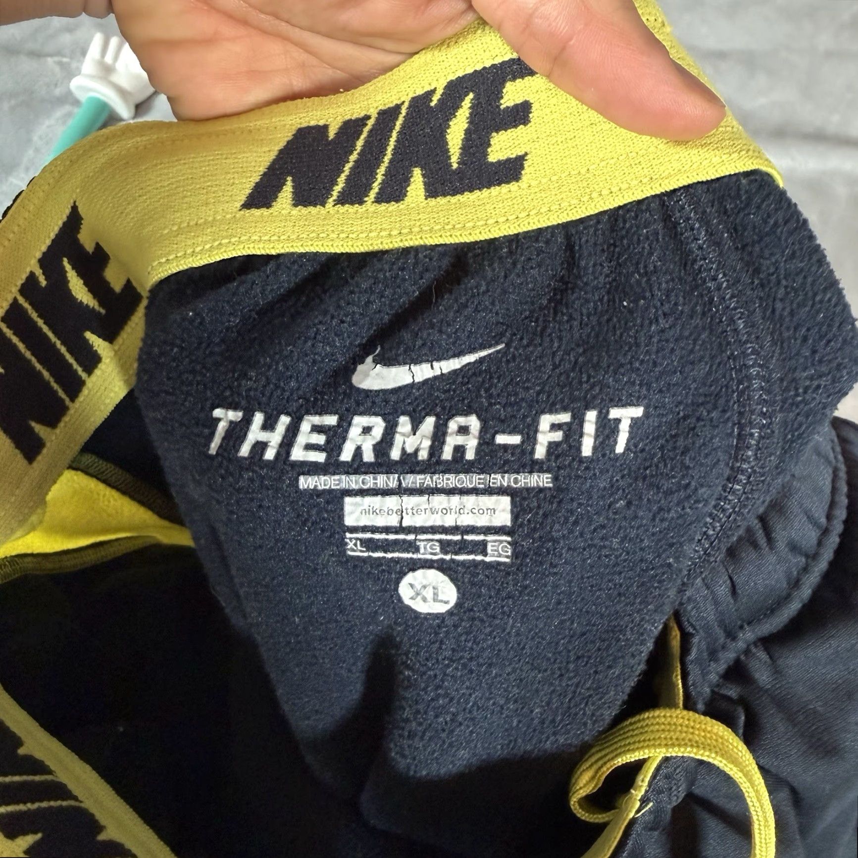 Nike Nike Swoosh Therma Fit Jogger Pants Mens XL Baggy Fit Navy/Volt Y2K Size US 36 / EU 52 - 5 Thumbnail
