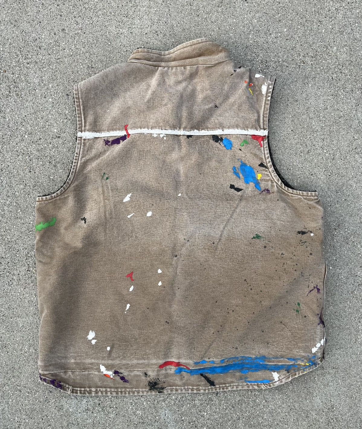 Carhartt Custom Carhartt Sherpa Lined Vest Thrashed Distressed Fade Size US XL / EU 56 / 4 - 9 Thumbnail
