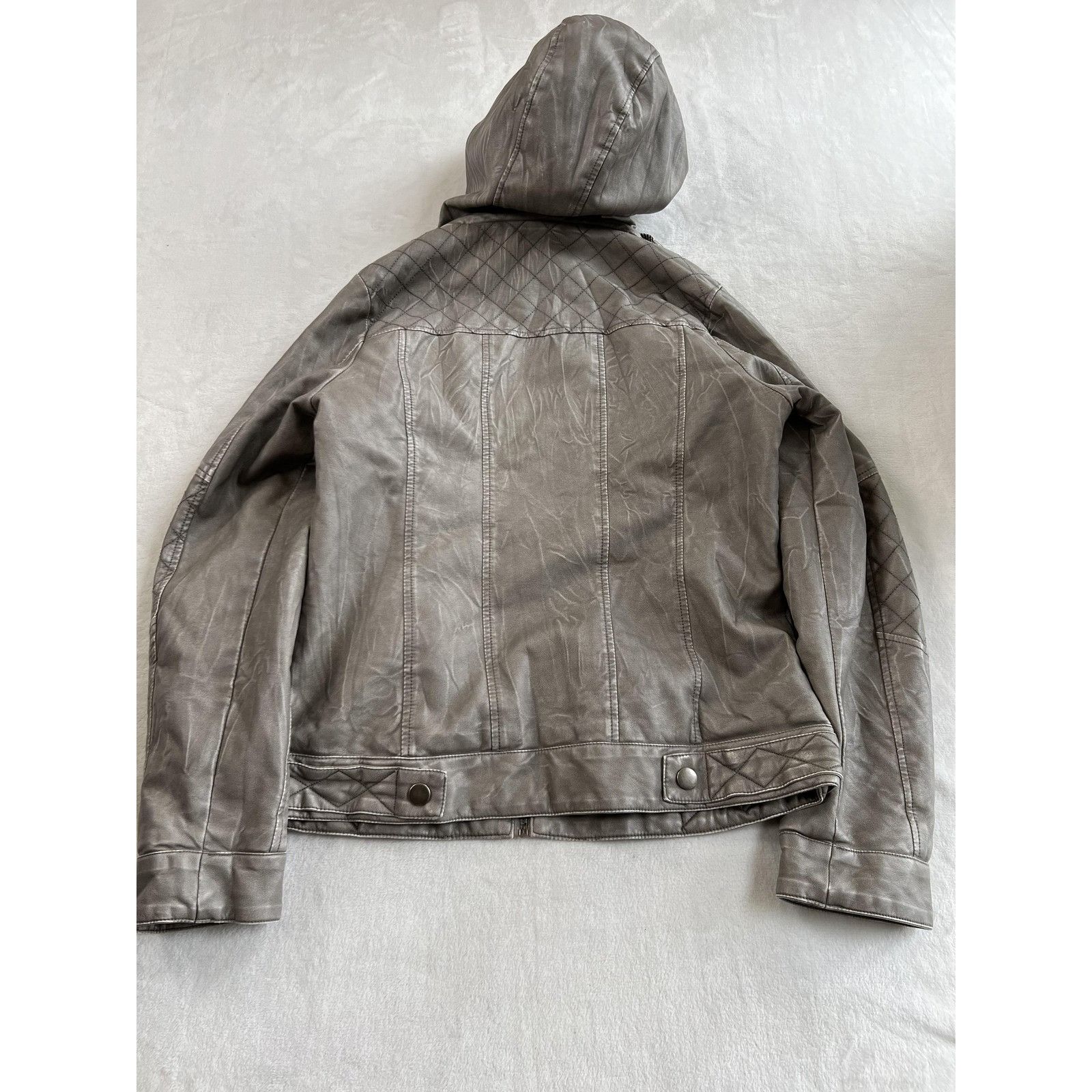 BKE BKE Buckle Outerwear Jacket Women's Medium Gray Faux Leather Size M / US 6-8 / IT 42-44 - 11 Thumbnail
