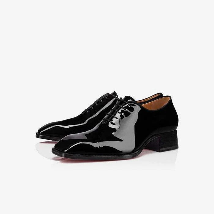 Christian Louboutin o1s1wg110924 Corteo Flat Paten Shoes in Black Size US 8 / EU 41 - 1 Thumbnail