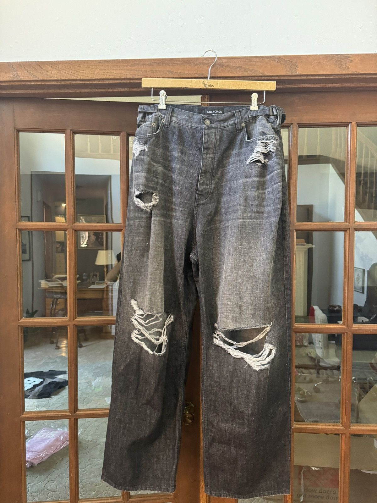 Balenciaga Destroyed Large Skater Jeans Grey Wash Summer 22 Red Carpet |  Grailed