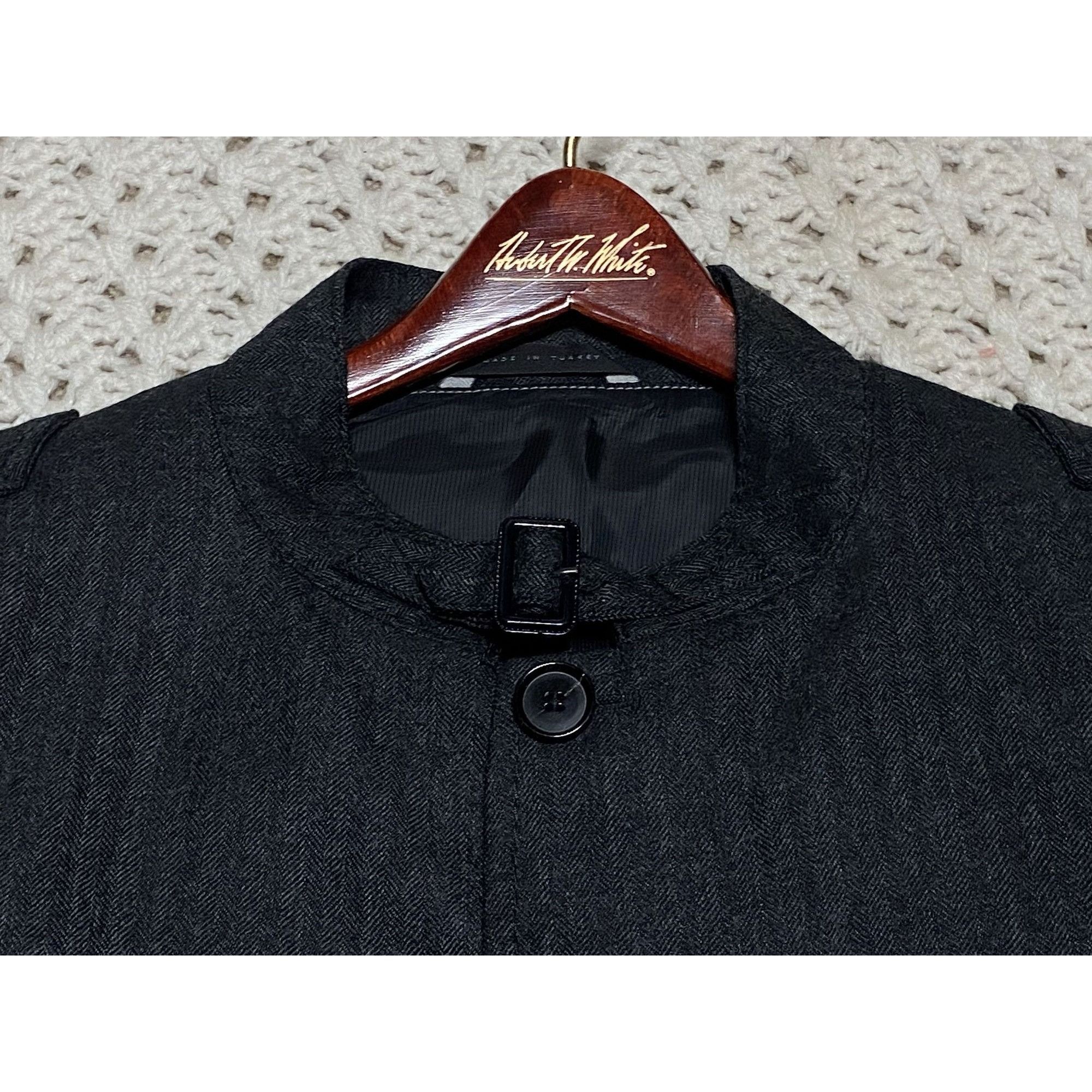 Hugo Boss Hugo Boss $450 Mens Herringbone Charcoal Gray Wool Military Size 38R - 6 Thumbnail