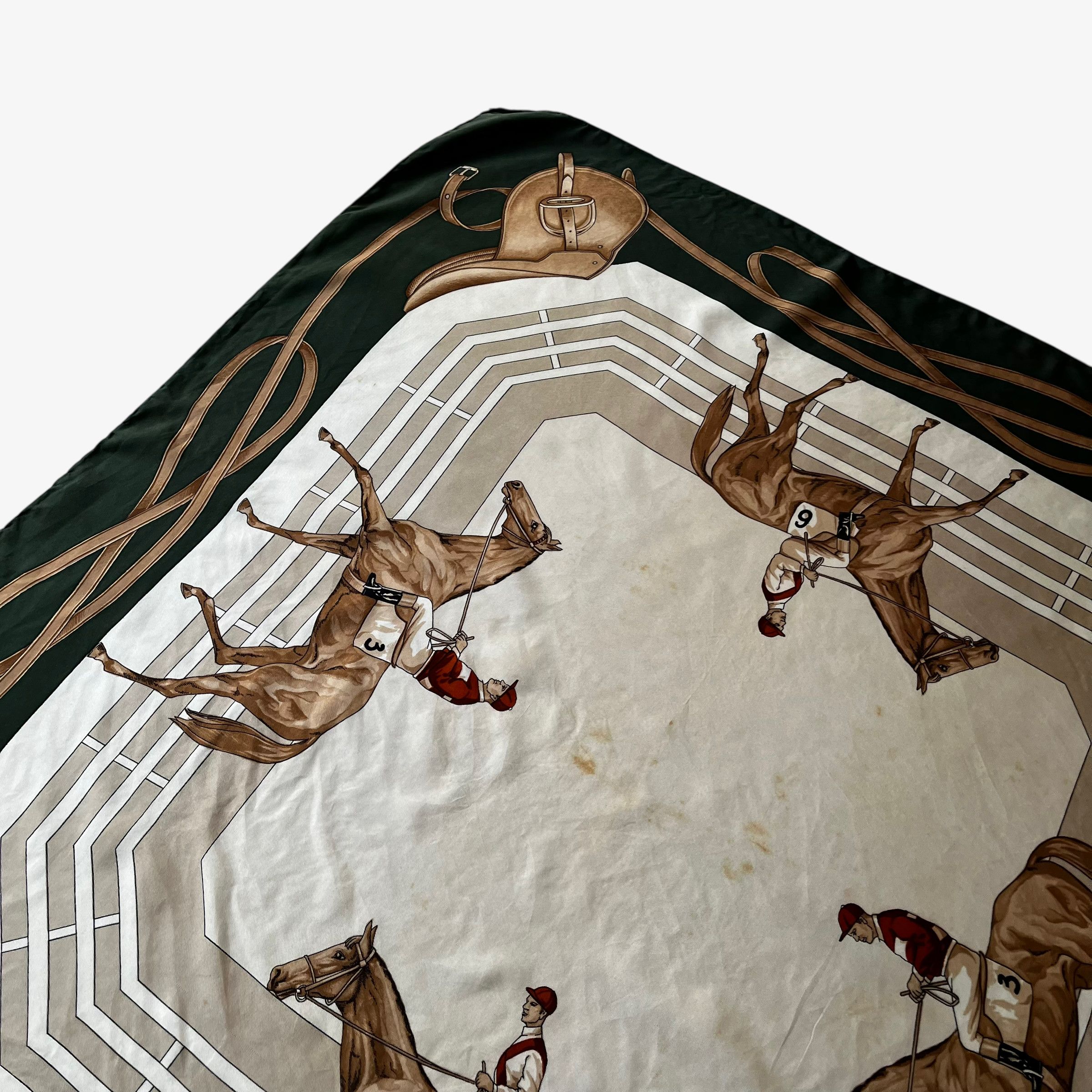 Celine Vintage 80s Celine Paris Equestrian Print Silk Scarf Size ONE SIZE - 5 Thumbnail