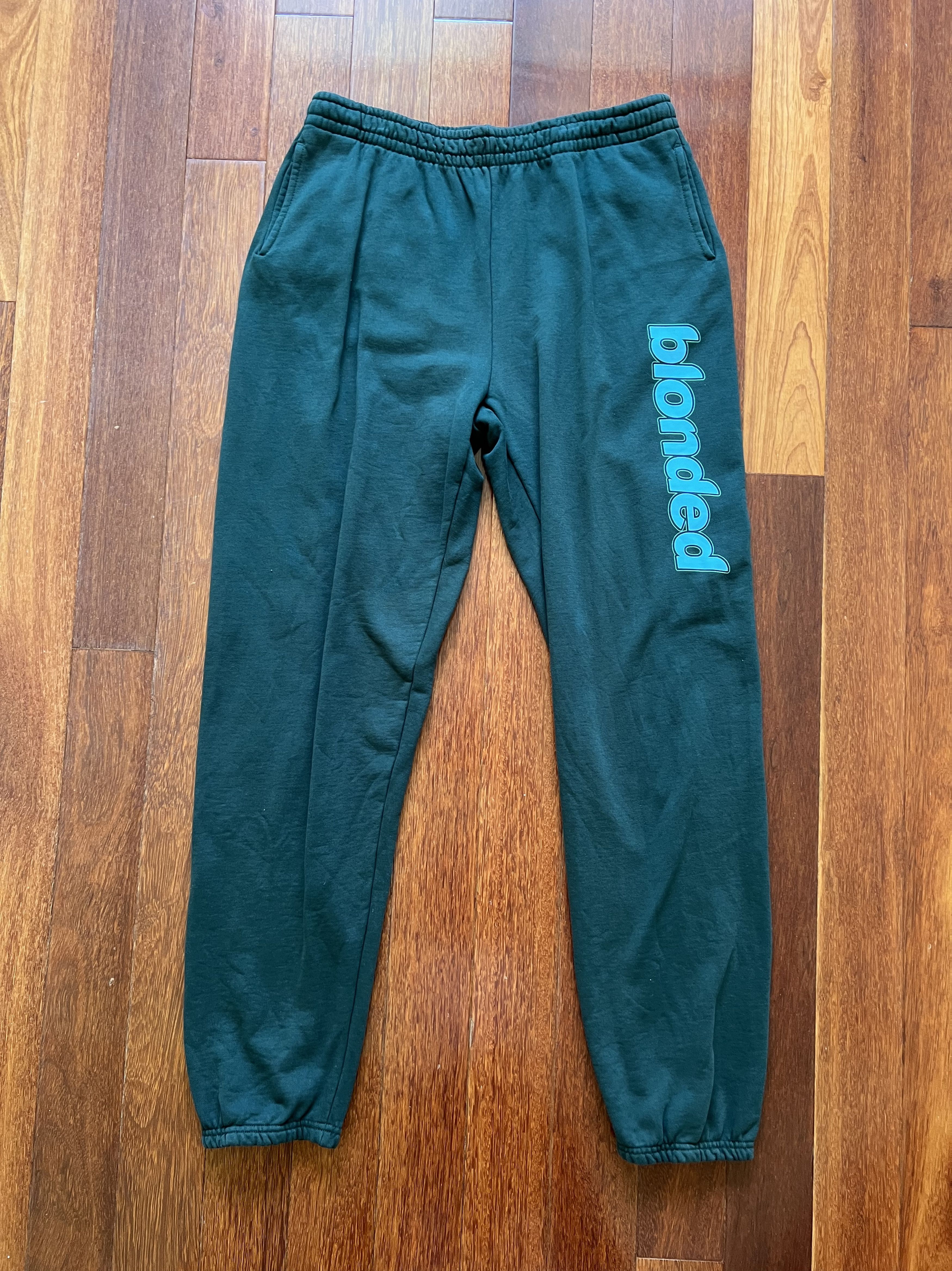 Frank Ocean 💚 2020 Frank Ocean Blonded Logo Sweatpants Green Large NEW Size US 34 / EU 50 - 2 Thumbnail
