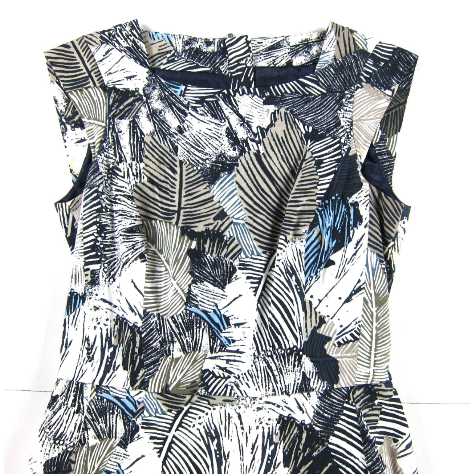 French Connection French Connection Women Dress Cap Sleeve Floral Sheath Blue White Brown 2 Size XS / US 0-2 / IT 36-38 - 3 Thumbnail