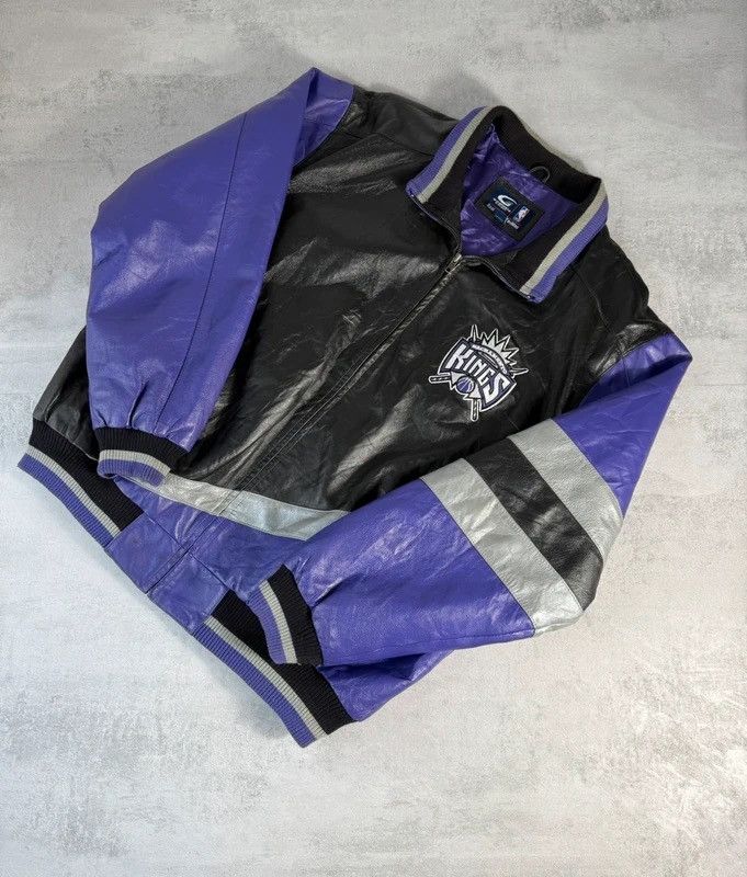 NBA Sacramento Leather Jacket Size US XL / EU 56 / 4 - 2 Thumbnail