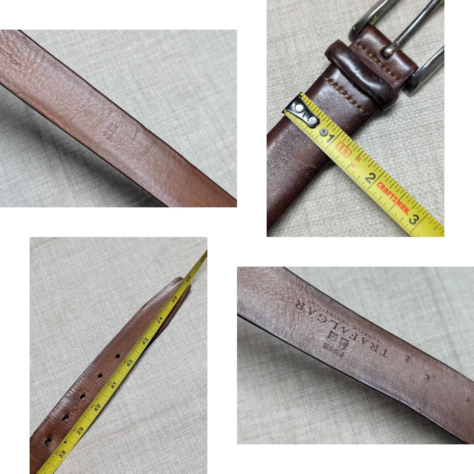 Vintage VINTAGE Trafalgar belt 40 brown leather dress belt Mens, 1-1/8" adult 40 brown Corttina leather belt Size 40 - 8 Thumbnail