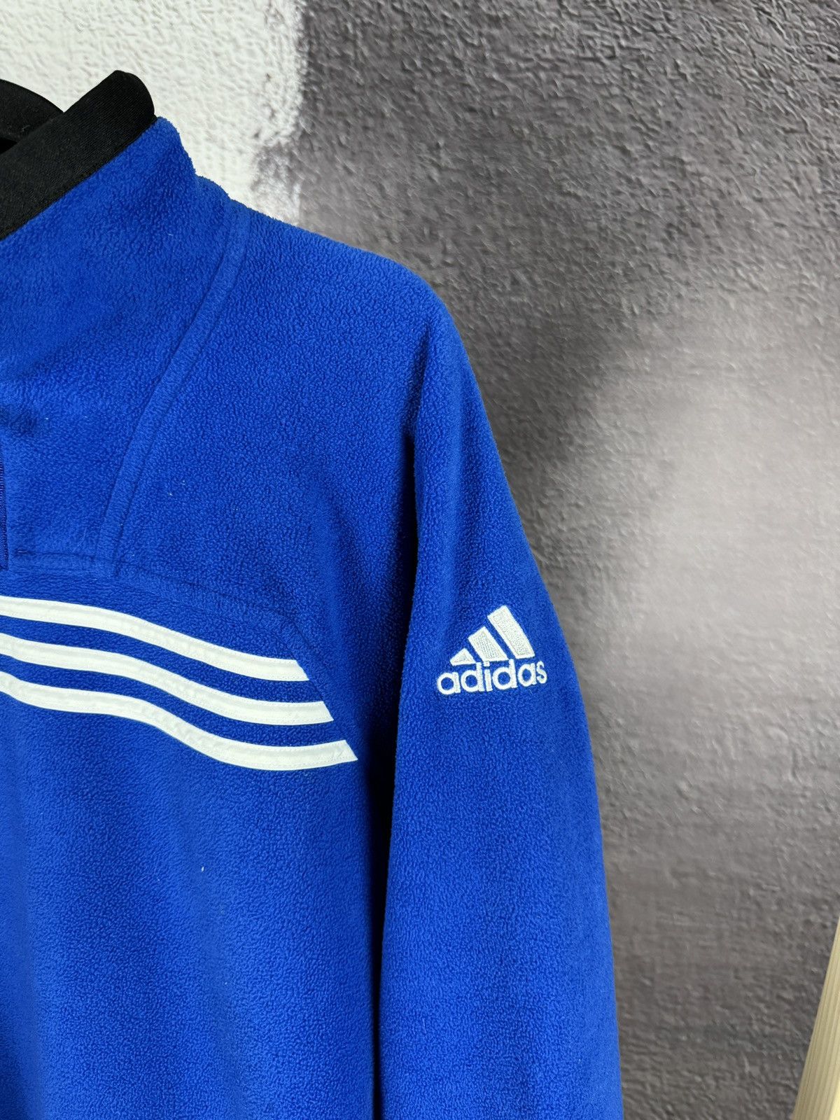 Adidas Adidas vintage 90s blue fleece pullover 1/4 zip sweater logo Size US L / EU 52-54 / 3 - 3 Thumbnail