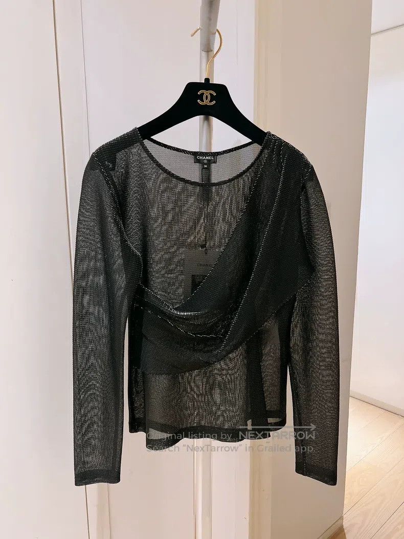 Chanel Chanel Black and silver illusion needle long sleeves Size XS / US 0-2 / IT 36-38 - 2 Thumbnail
