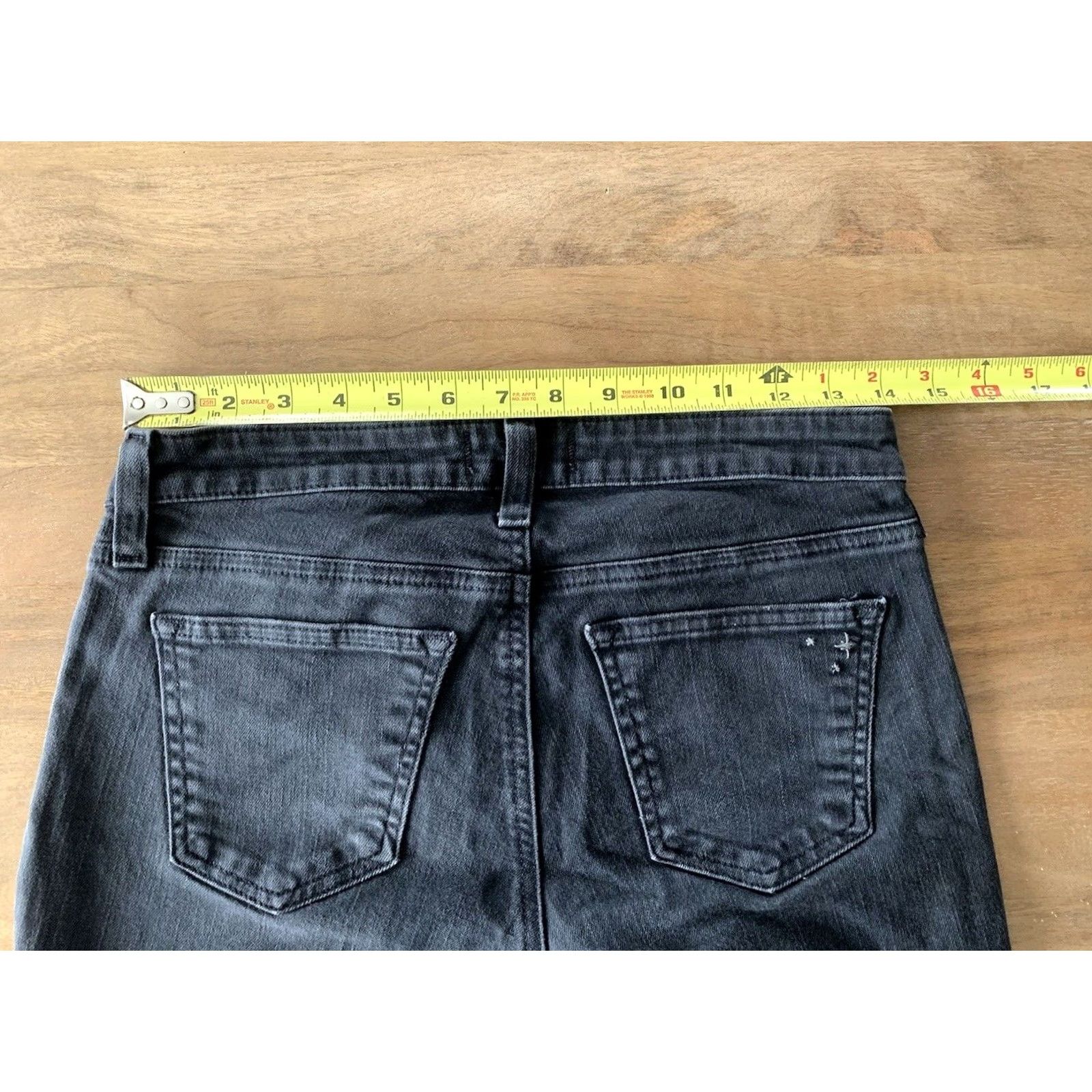 Denime BIG STAR Jeans Womens 27x28 Black Denim 5-Pocket Slim Skinny Stretch Cement Logo Zipper Pocket Distressed Cowboy Rock Punk 90s Vintage No Size 27" / US 4 / IT 40 - 6 Thumbnail