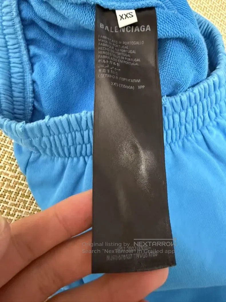 Balenciaga Balenciaga size XXS Blue Cola Print Shorts Destroyed Desig Size US 27 - 4 Thumbnail