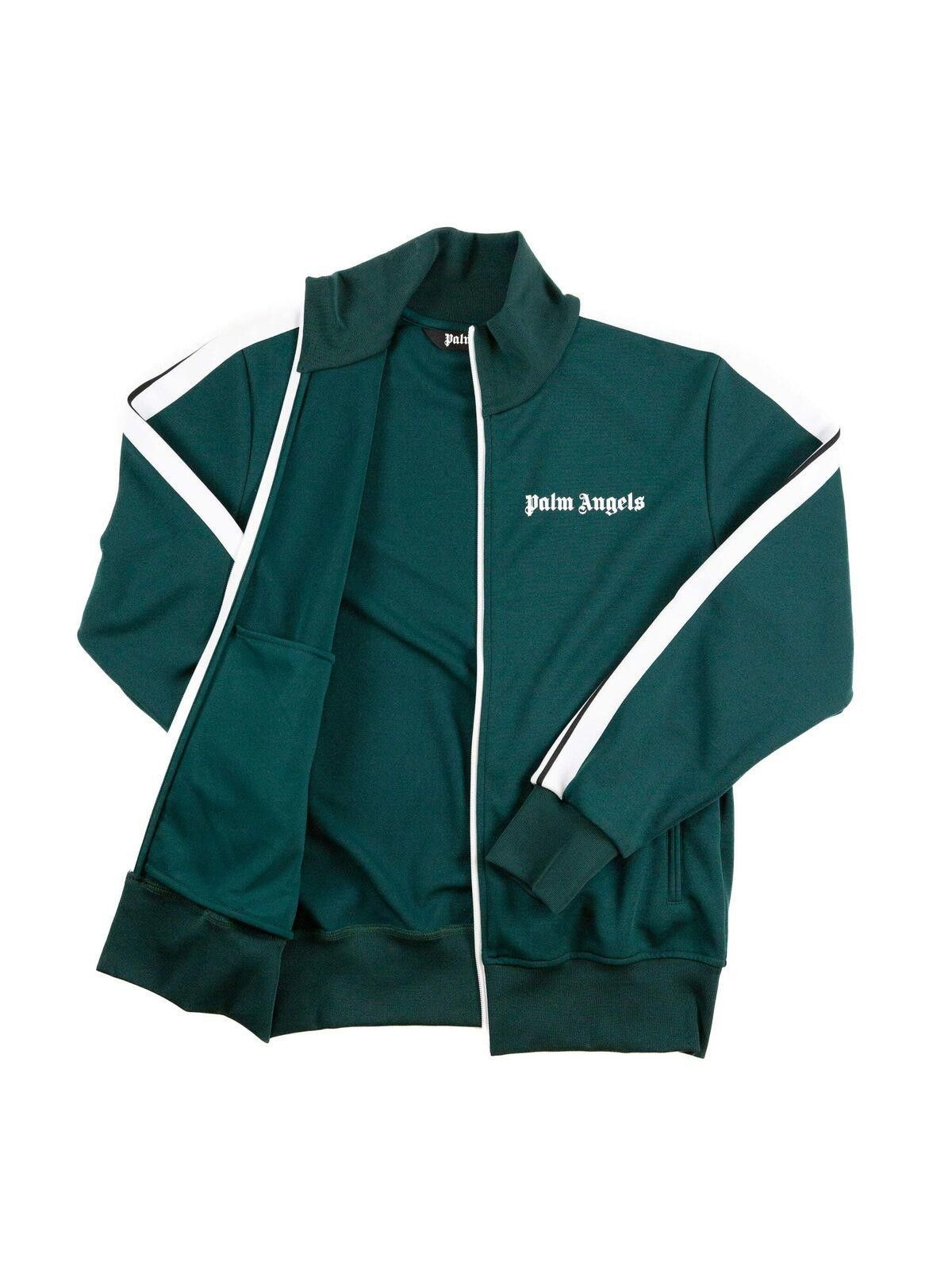 Palm Angels Palm Angels Mens Green White Track Jacket Medium Green Size US M / EU 48-50 / 2 - 1 Thumbnail