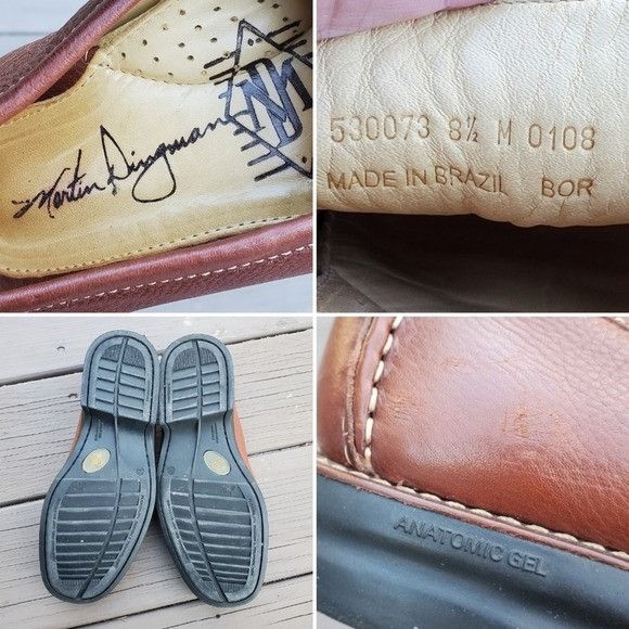 Martin Dingman Martin Dingman Brown Pebbled Buffalo Leather Moc Toe Loafers Size US 8.5 / EU 41-42 - 5 Thumbnail
