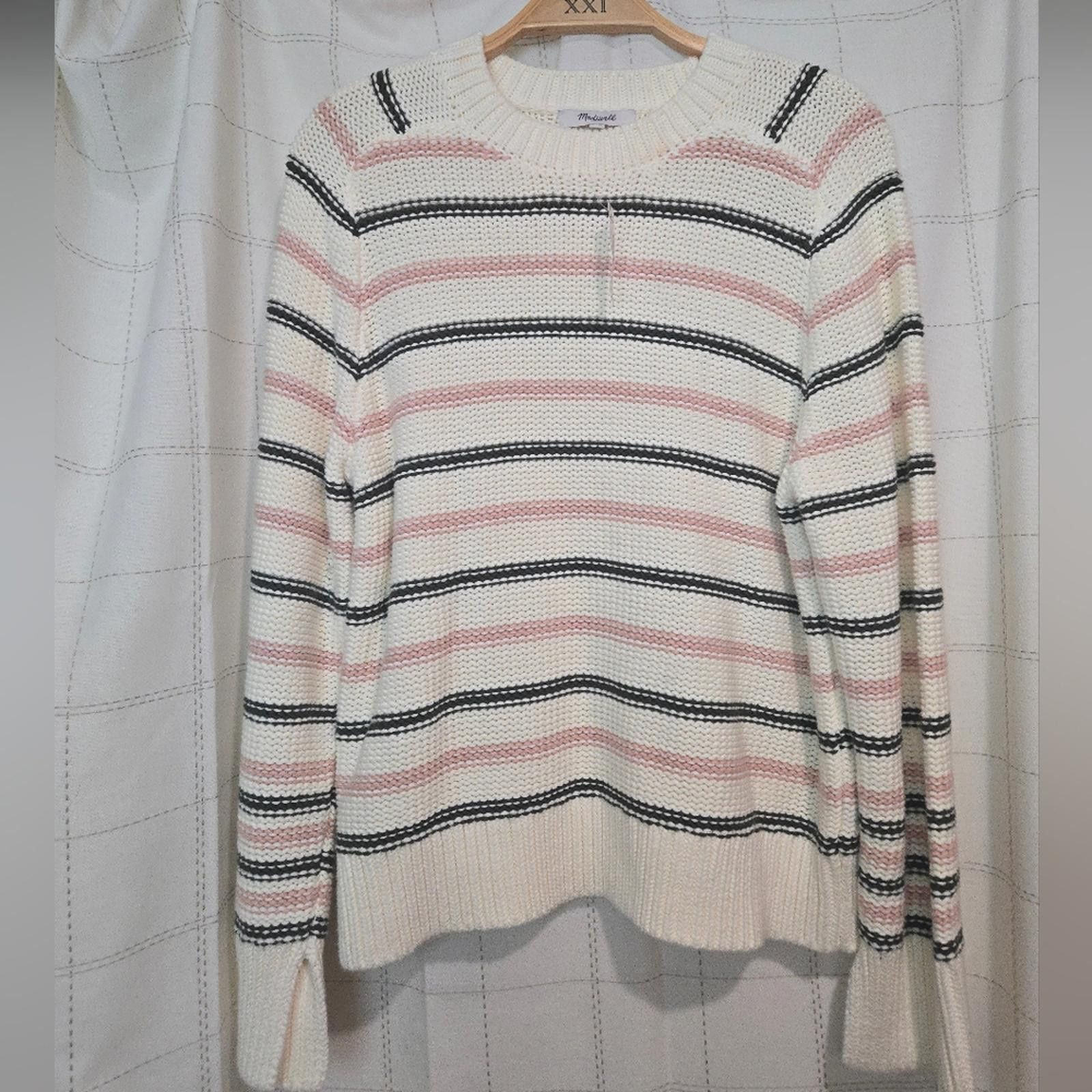 Madewell Madewell Cotton Crewneck Sweater in Stripe Size S / US 4 / IT 40 - 2 Thumbnail