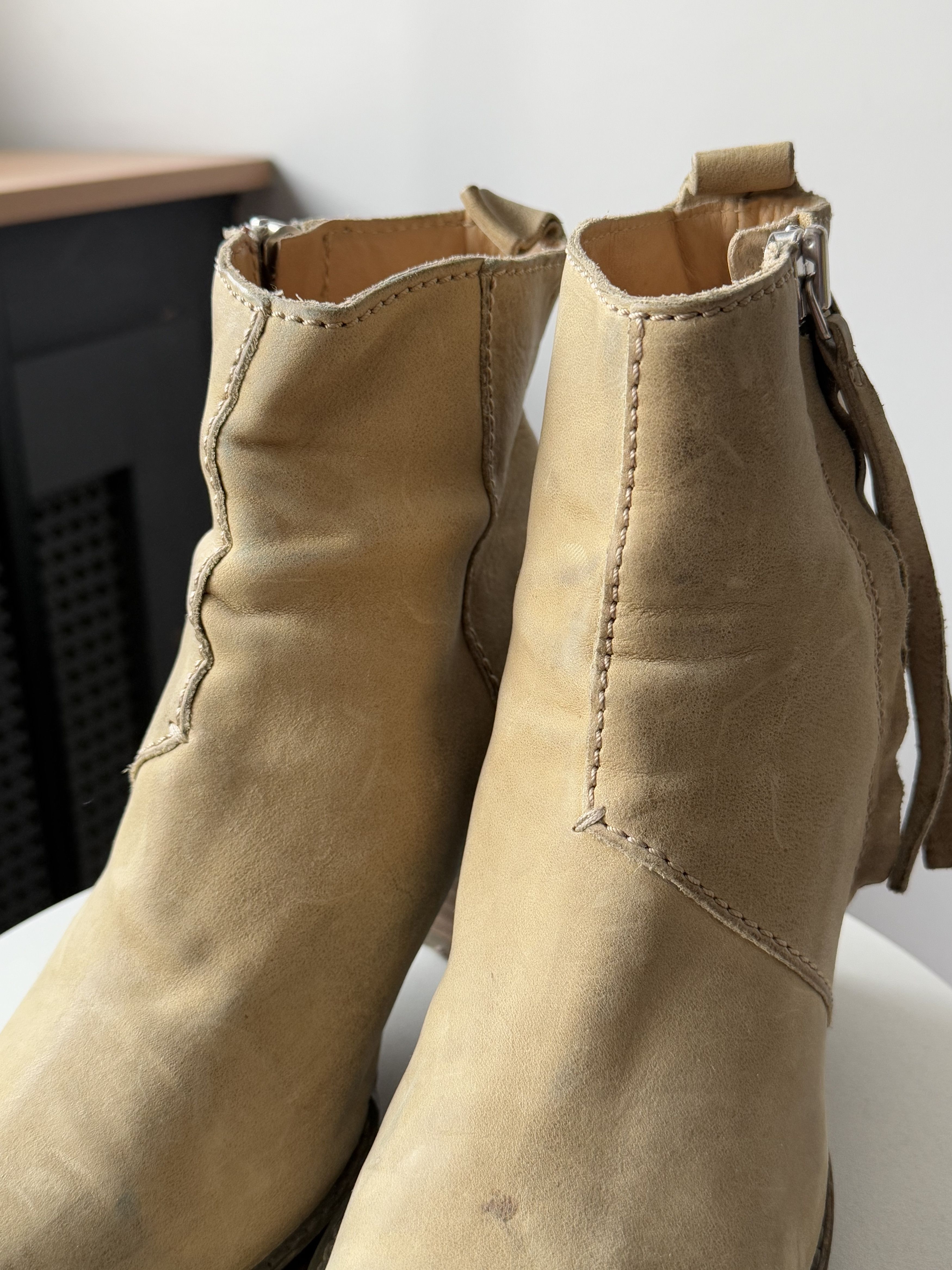 Acne Studios Acne Studios Pistol Taupe Beige Side Zip Ankle Heel Boots Size US 9 / IT 39 - 7 Thumbnail