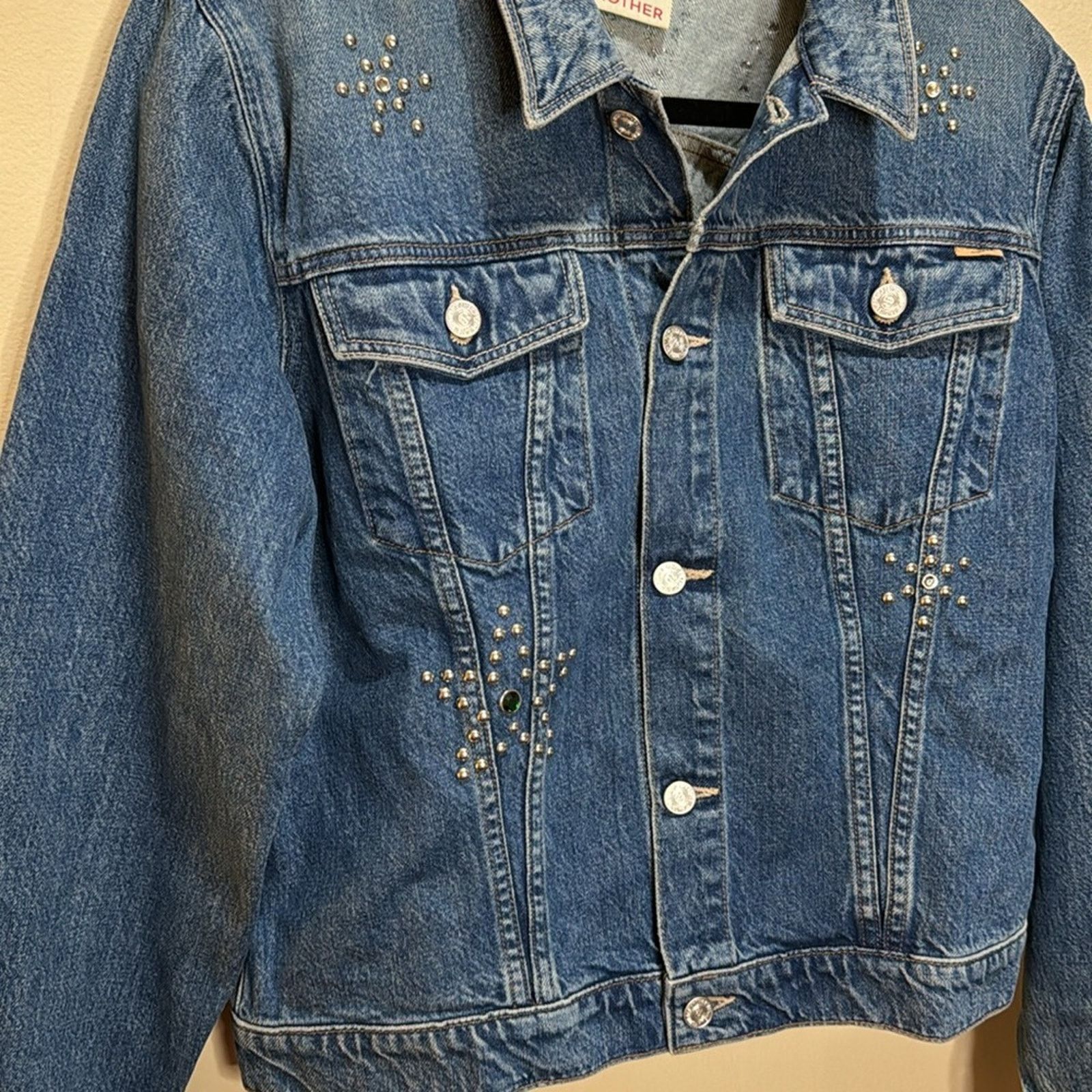 MOTHER Bowie x MOTHER The Bruiser Embellished Denim Jacket Size M Size M / US 6-8 / IT 42-44 - 7 Thumbnail