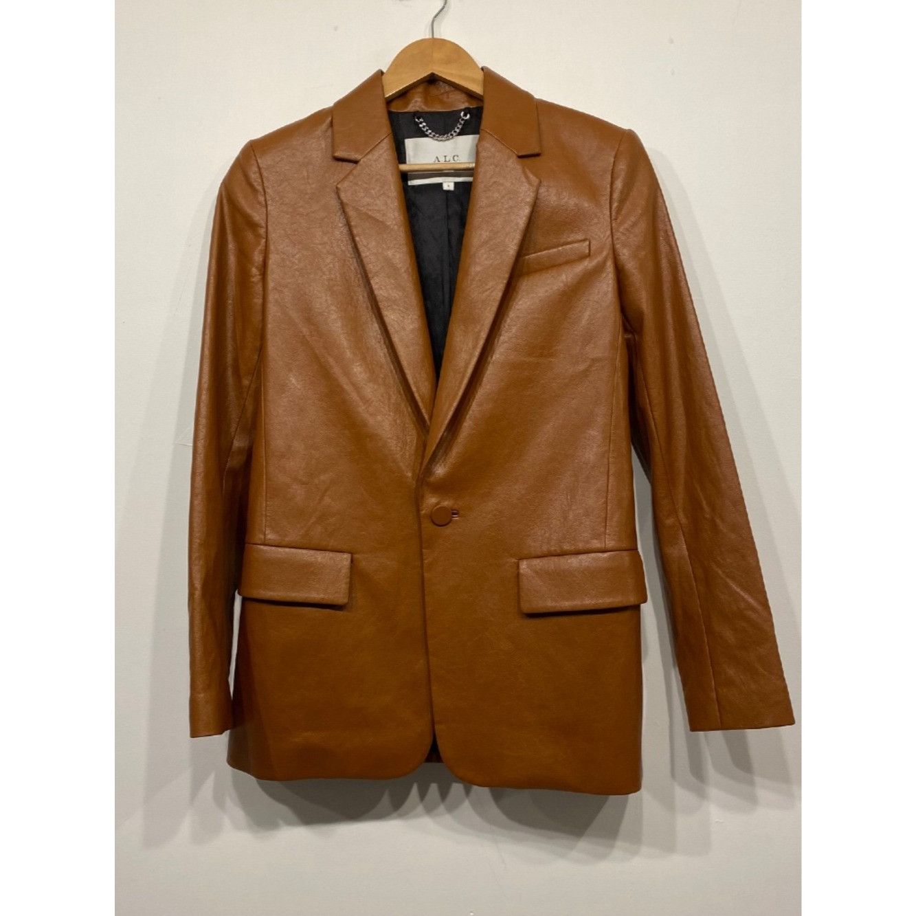 A.L.C. ALC Dakota Oversized Vegan Faux Leather Jacket Blazer in Cog Size S / US 4 / IT 40 - 5 Thumbnail
