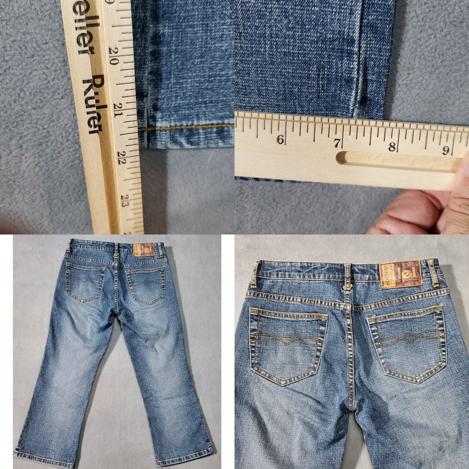 Vintage VINTAGE Lei Jeans Womens Capri Denim 28 X 21.5 Blue Mid Rise Size 5 90s Bohemian Stretch Jeans Womens Size 27" / US 4 / IT 40 - 8 Thumbnail