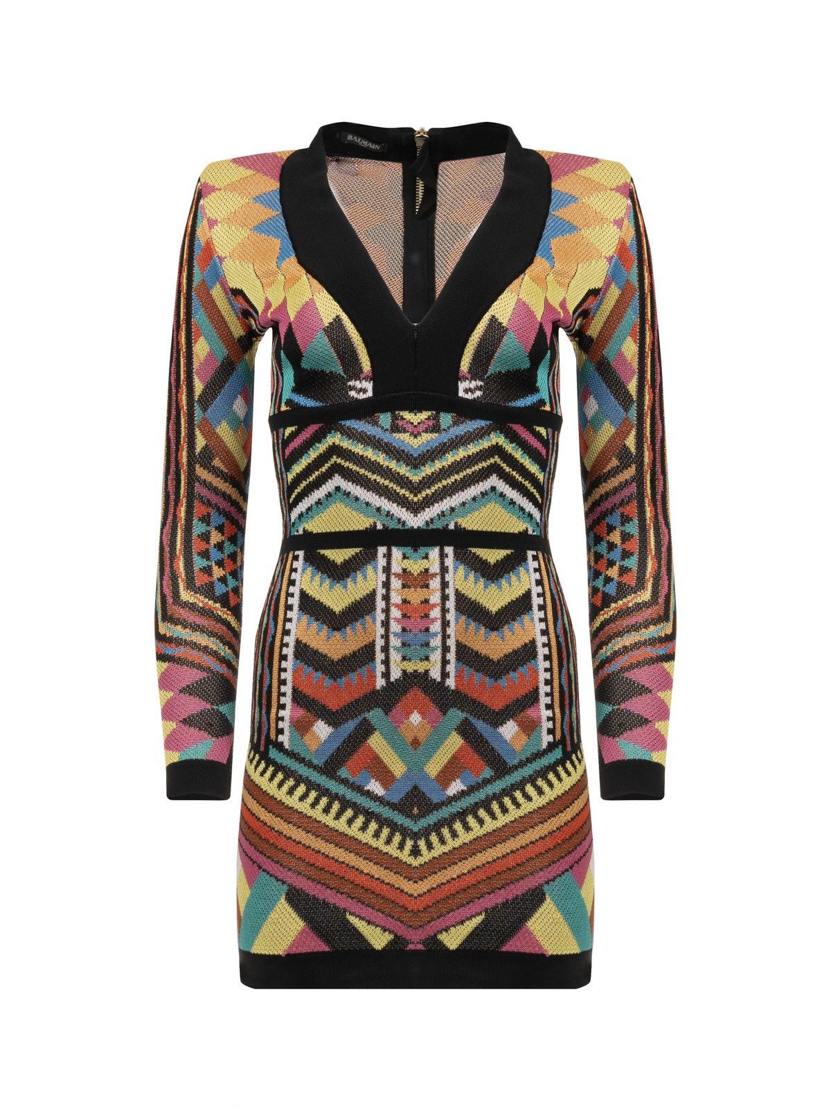 Balmain Balmain multicolour knitted v-neck dress Size XS / US 0-2 / IT 36-38 - 1 Thumbnail