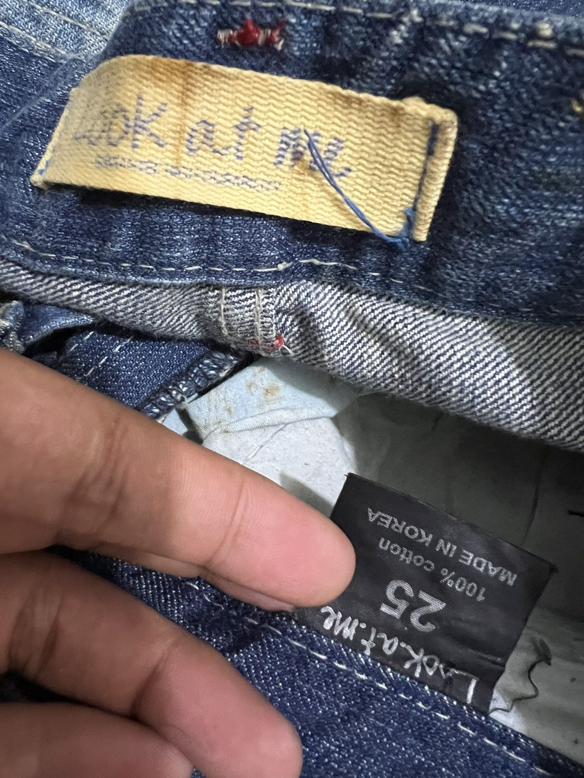 If Six Was Nine × Le Grande Bleu (L.G.B.) × Vintage Look.at.me denim Low Rise Flare Jeans Size US 28 / EU 44 - 7 Thumbnail