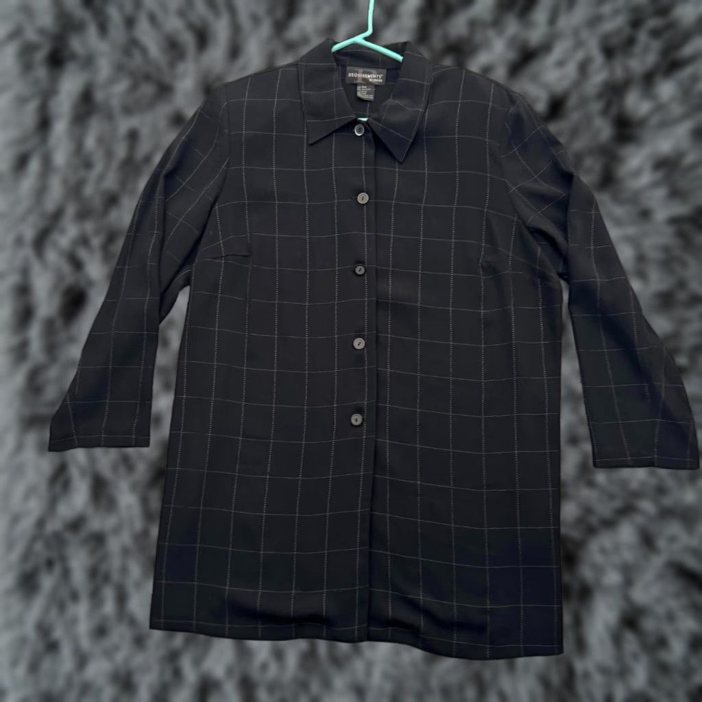 Vintage VINTAGE Requirements Top Women 16W Plus Size Windowpane Check Y2K Office Preppy Shirt Size XXL / US 16-18 / IT 52-54 - 1 Thumbnail