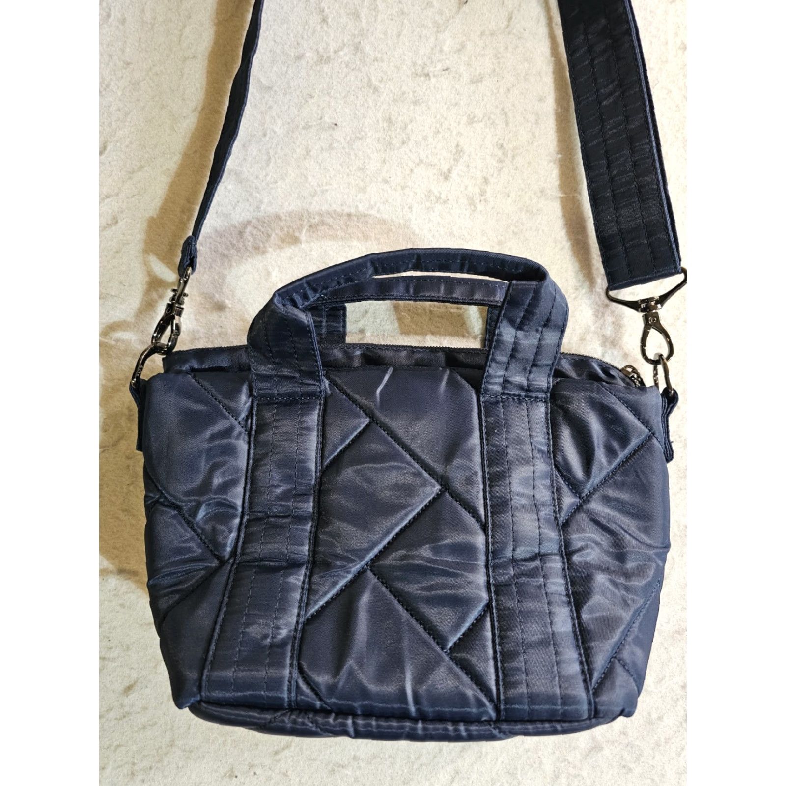Vintage Lug Signature Dary Mini Crossbody Quilted Handbag Shoulder Bag Small Sz Dk Blue Size ONE SIZE - 6 Thumbnail