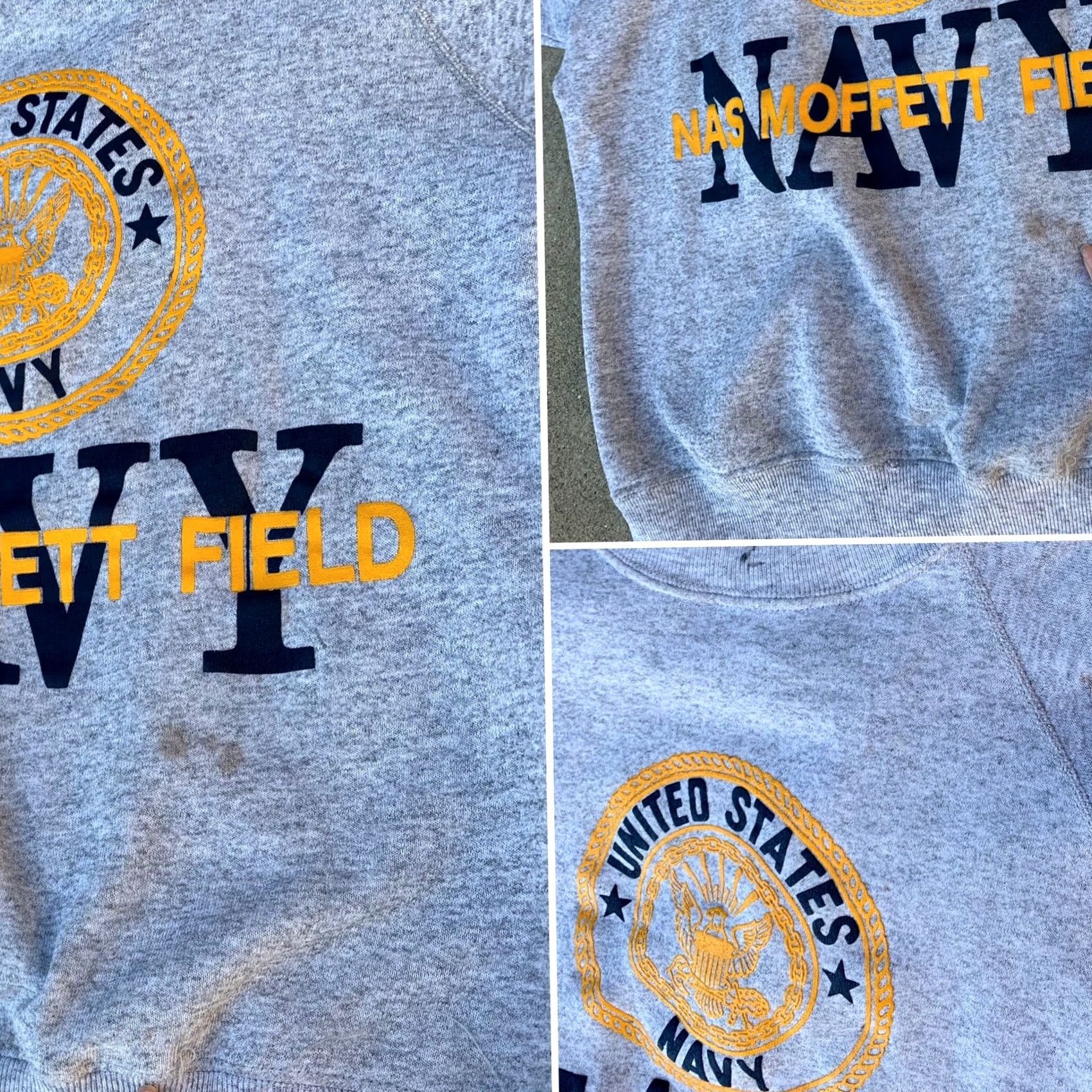 Soffe VINTAGE United States Navy Nas Moffett Field raglan sweatshirt sweater M gray Nike? Size US M / EU 48-50 / 2 - 6 Thumbnail