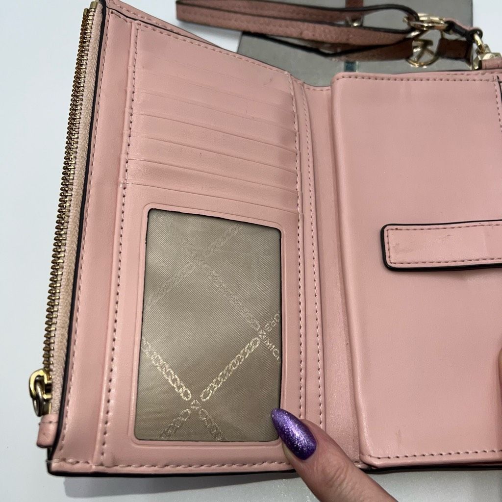 Michael Kors Michael Kors Long Wallet/Phone Holder Wristlet in Blush Soft Leather Size ONE SIZE - 8 Thumbnail