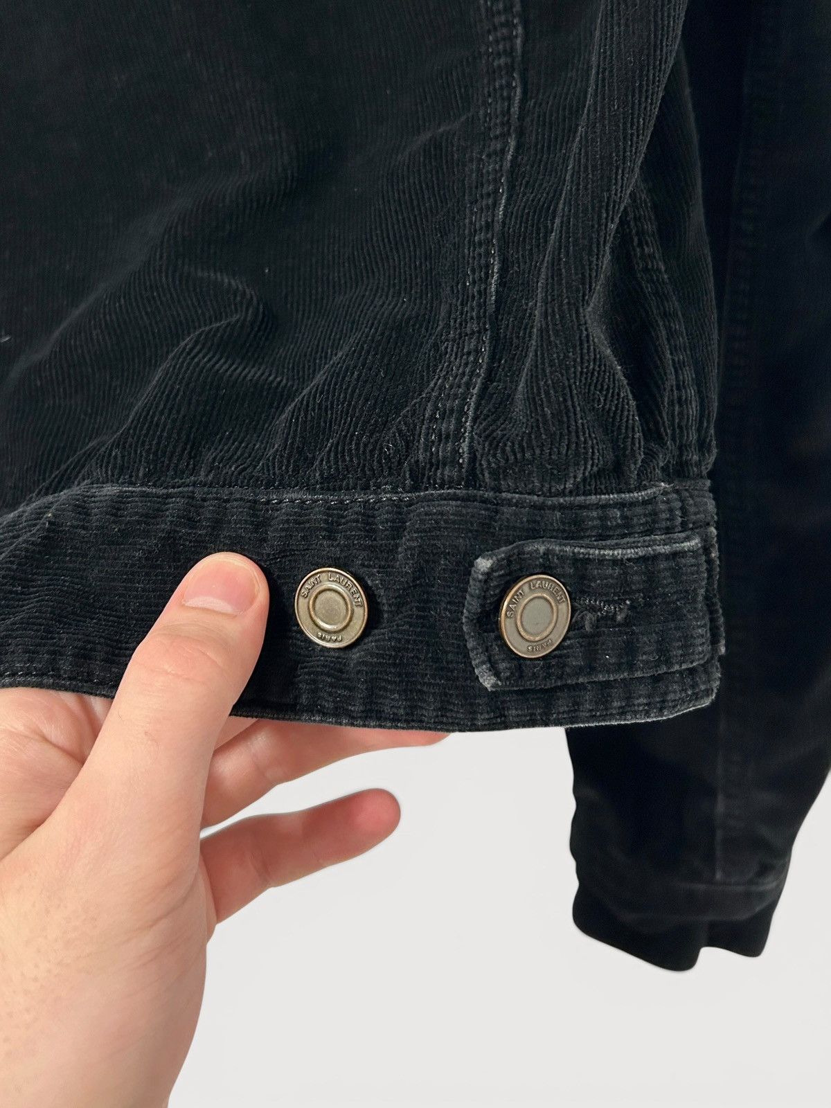 Saint Laurent Paris SS2021 Sample Black Corduroy Trucker Jacket Size US S / EU 44-46 / 1 - 6 Thumbnail