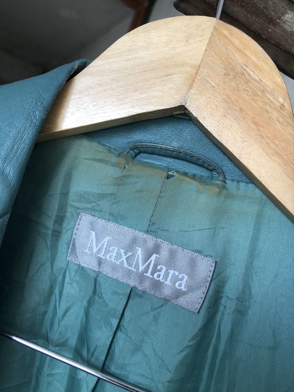 Vintage Vintage Max Mara Distressed Leather Blazer Jacket Size M / US 6-8 / IT 42-44 - 17 Thumbnail