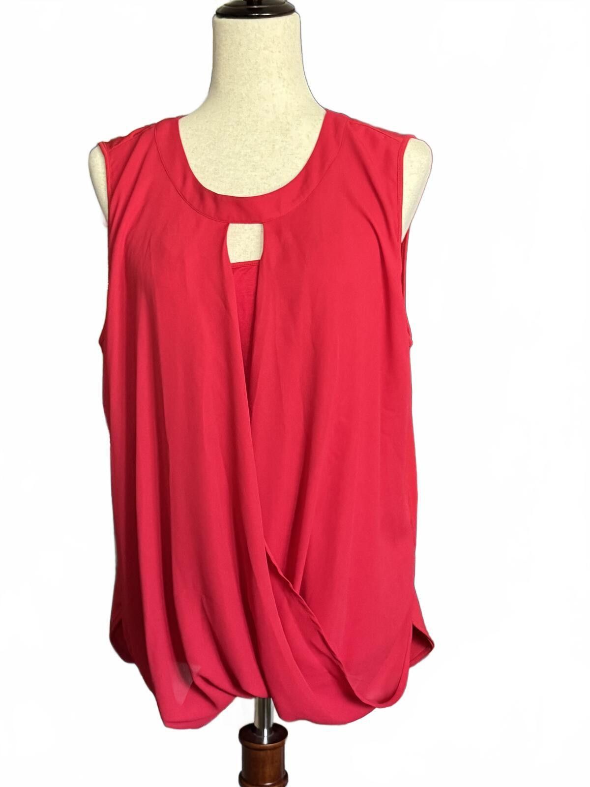 Other 9 Hawthorn Sleeveless Red Blouse Front Drape Back Tie Size XL / US 12-14 / IT 48-50 - 1 Thumbnail