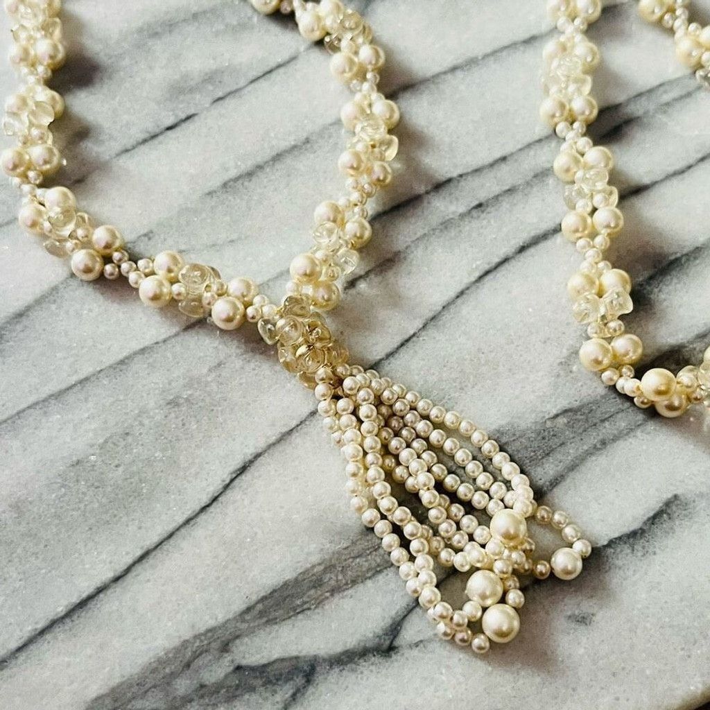 Vintage Vintage Faux Pearl Cluster Beaded Necklace Cream Size ONE SIZE - 2 Thumbnail