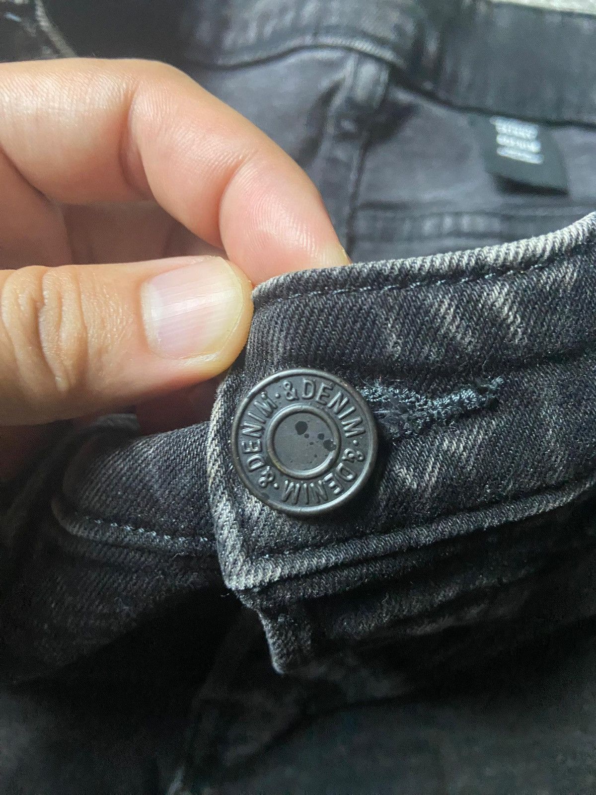 Japanese Brand &Denim Acid Black Distressed Skinny Jeans (165) Size US 30 / EU 46 - 4 Thumbnail