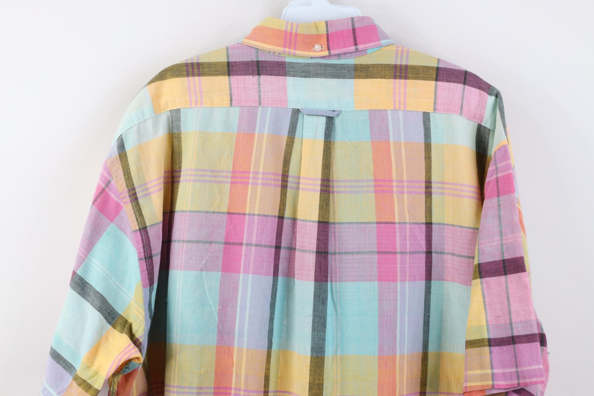 Vintage Vintage 90s Tailoring Madras Plaid Button Down Shirt USA Size US XL / EU 56 / 4 - 12 Thumbnail